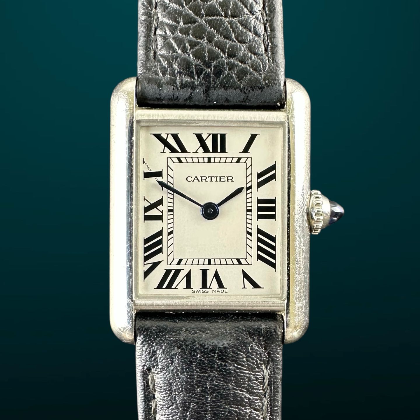 Cartier Tank WSTA0042 (2020) - White dial 29 mm Silver case (1/8)