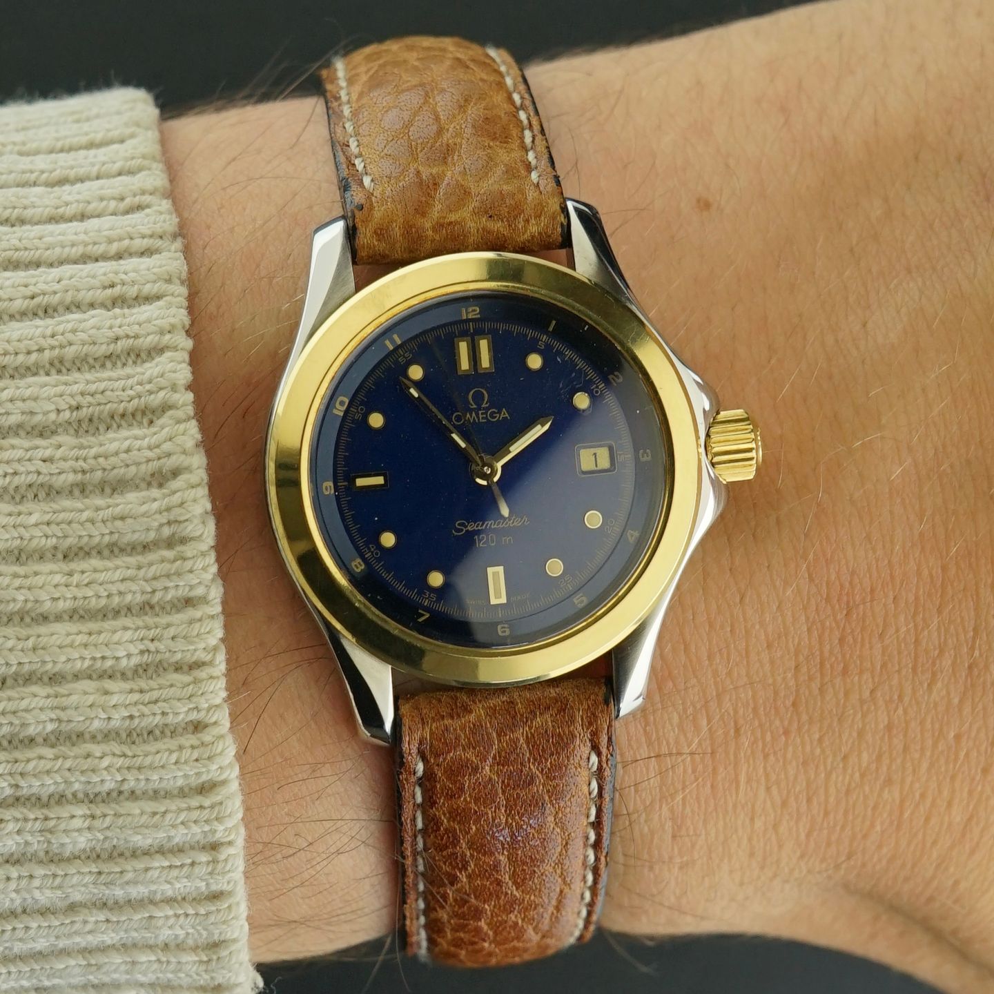 Omega Seamaster 396.1501 (1993) - Blue dial 28 mm Steel case (2/8)