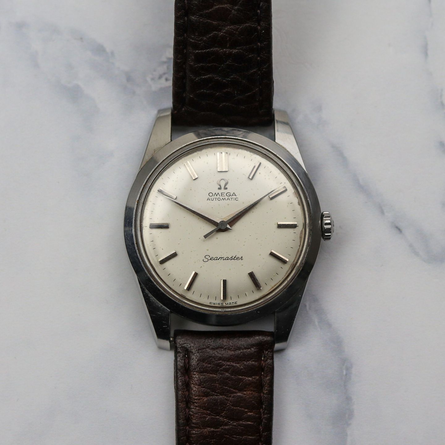 Omega Seamaster 165.010 (1962) - Zilver wijzerplaat 35mm Staal (1/5)