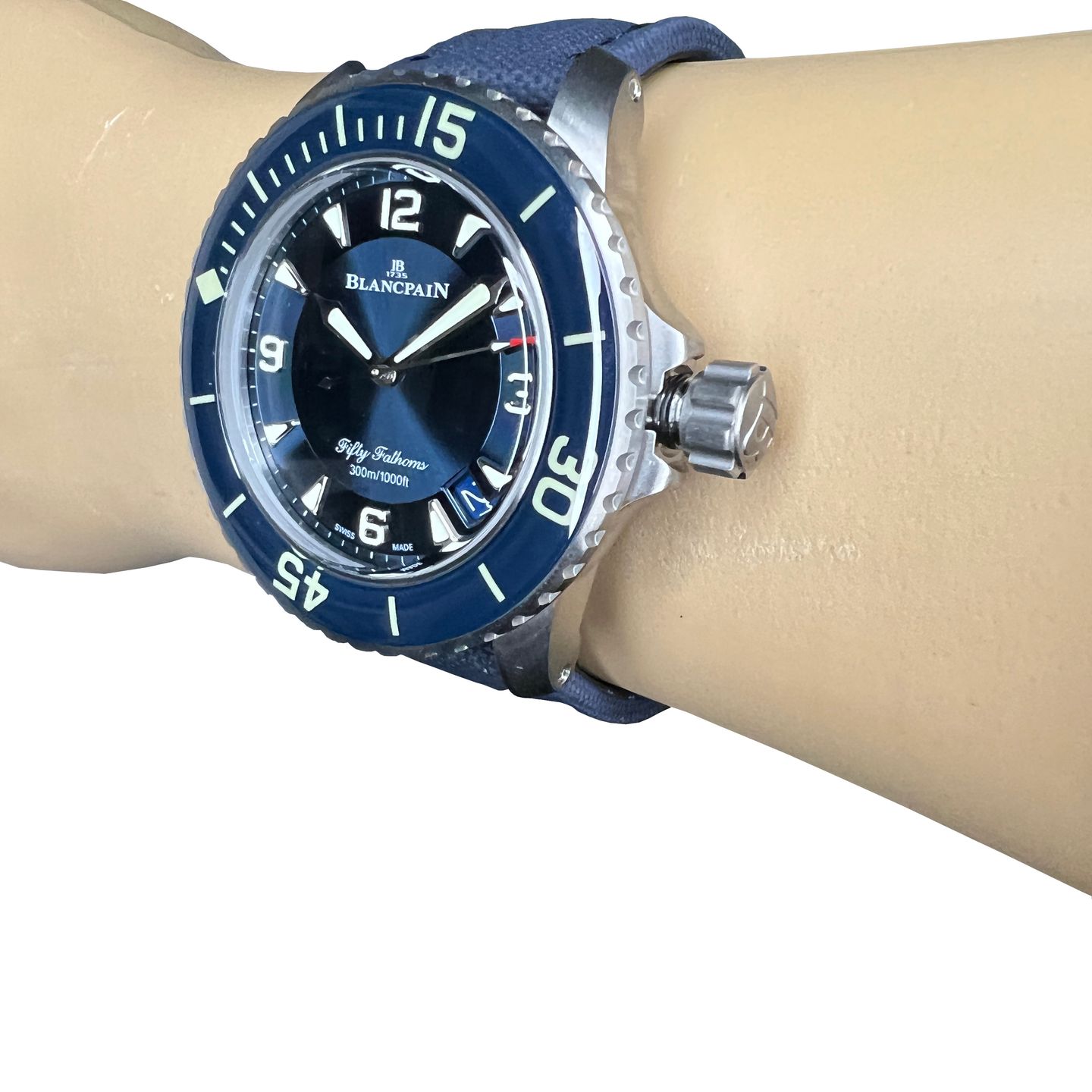 Blancpain Fifty Fathoms 5015-12B40-O52A (2024) - Blauw wijzerplaat 45mm Titanium (3/8)