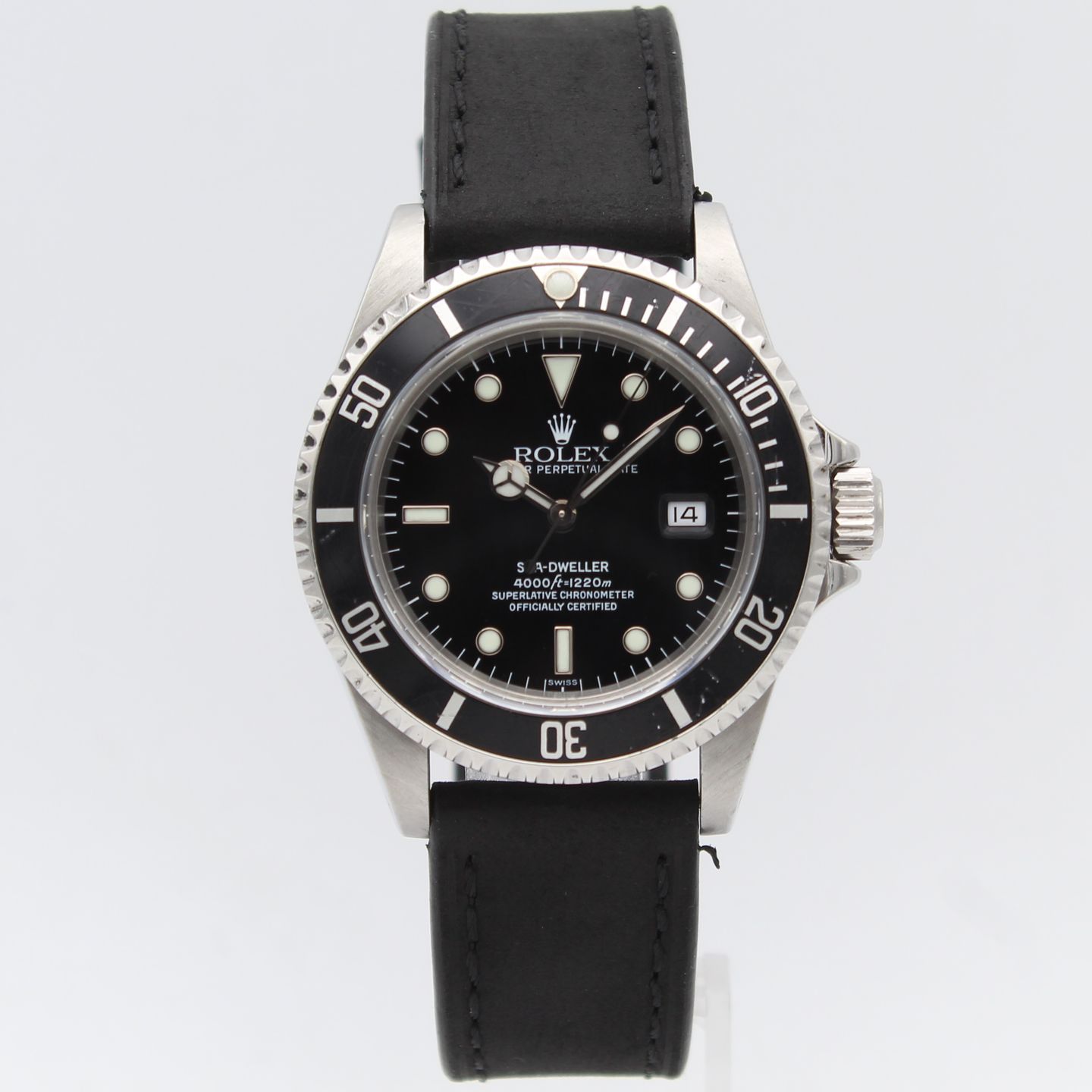 Rolex Sea-Dweller 4000 16600 (1999) - Zwart wijzerplaat 40mm Staal (1/8)