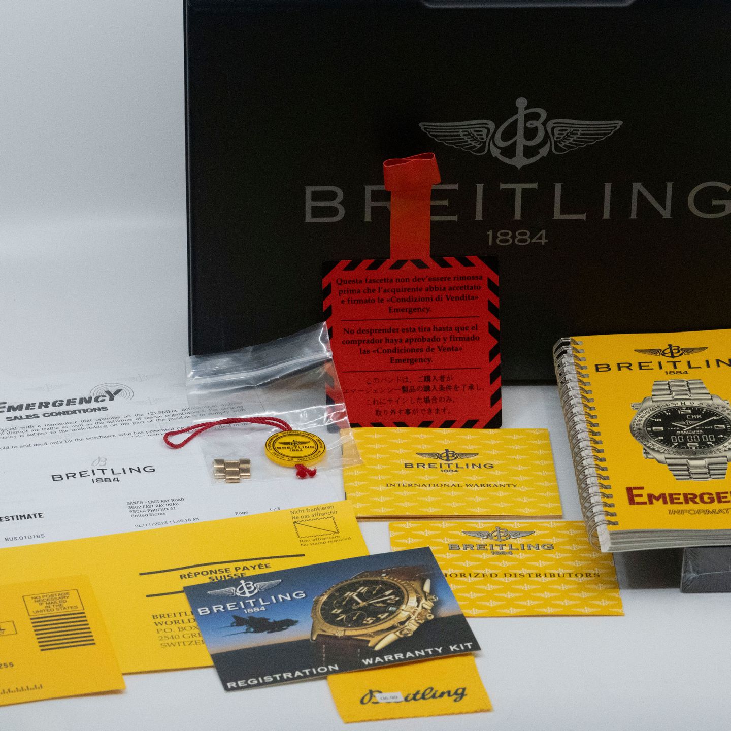 Breitling Emergency K56121.1 (Unknown (random serial)) - Black dial 43 mm Yellow Gold case (7/8)