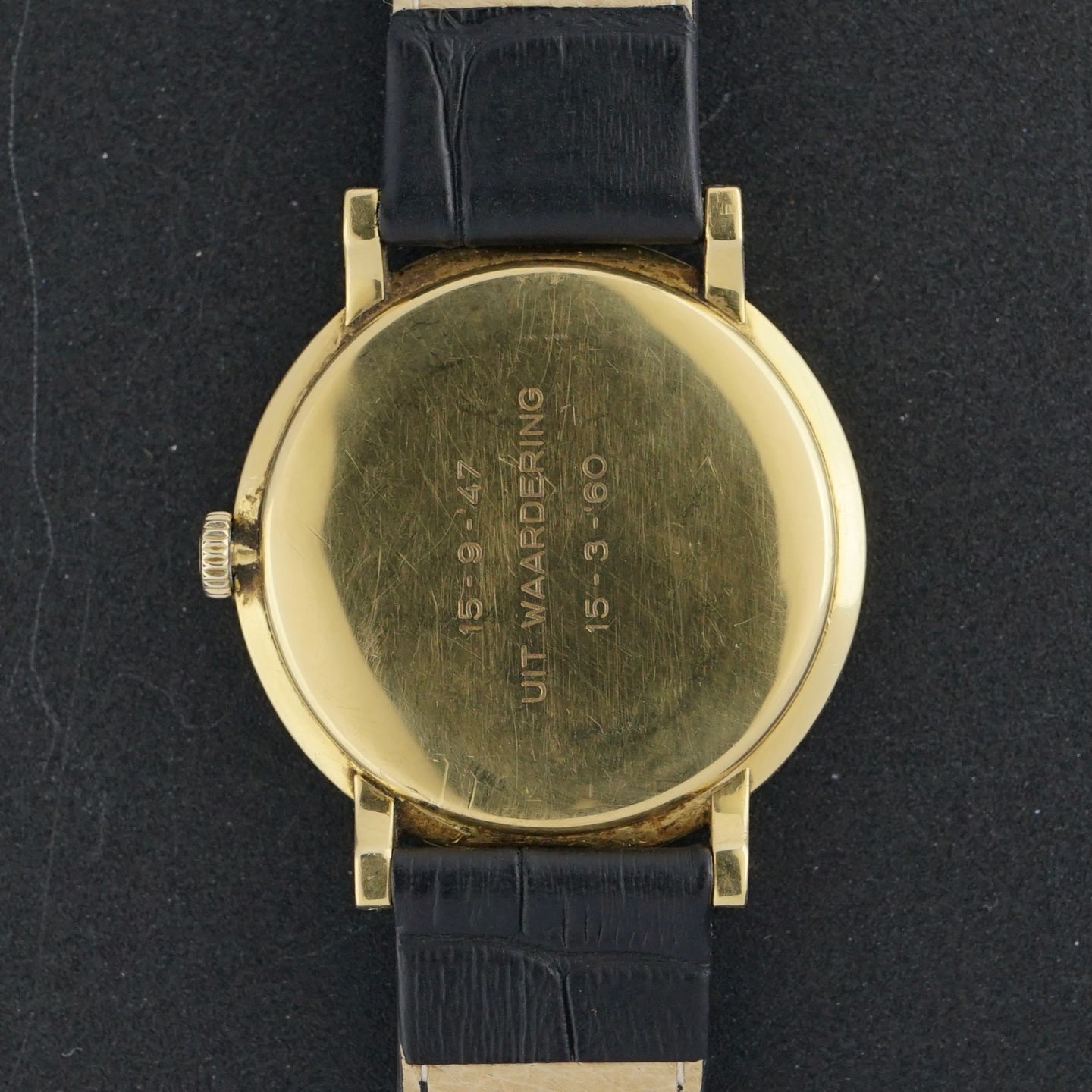 Omega Vintage 14357 (1956) - White dial 32 mm Yellow Gold case (3/8)