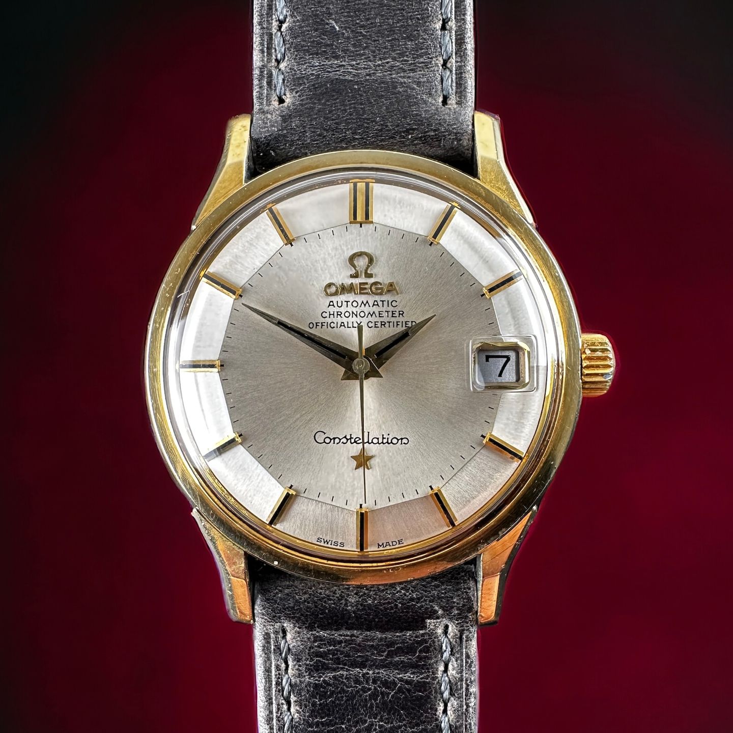 Omega Constellation 168.005 (1970) - White dial 34 mm Gold/Steel case (1/8)