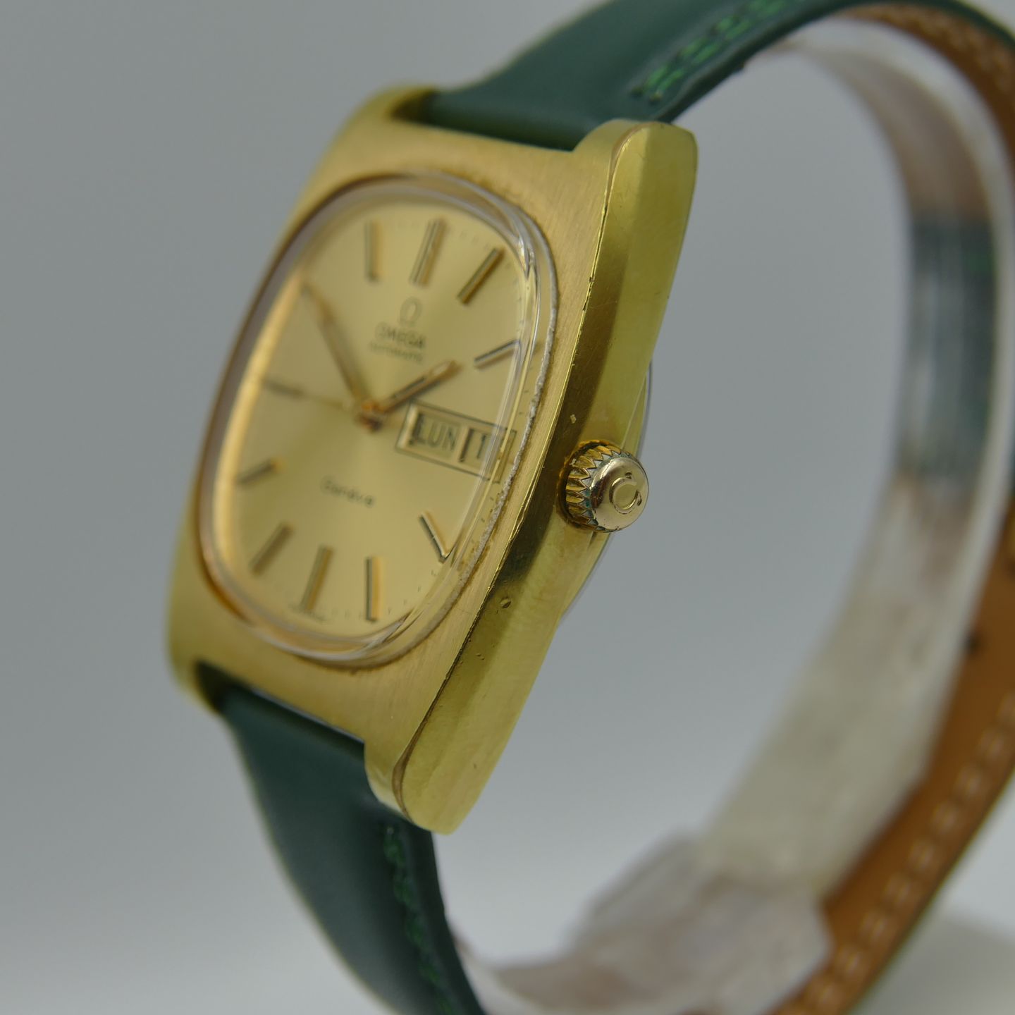 Omega Vintage Geneve automatic cal. 1012 ref 166.0190 gold pl vintage 70s (1970) - Goud wijzerplaat 36mm Staal (3/8)