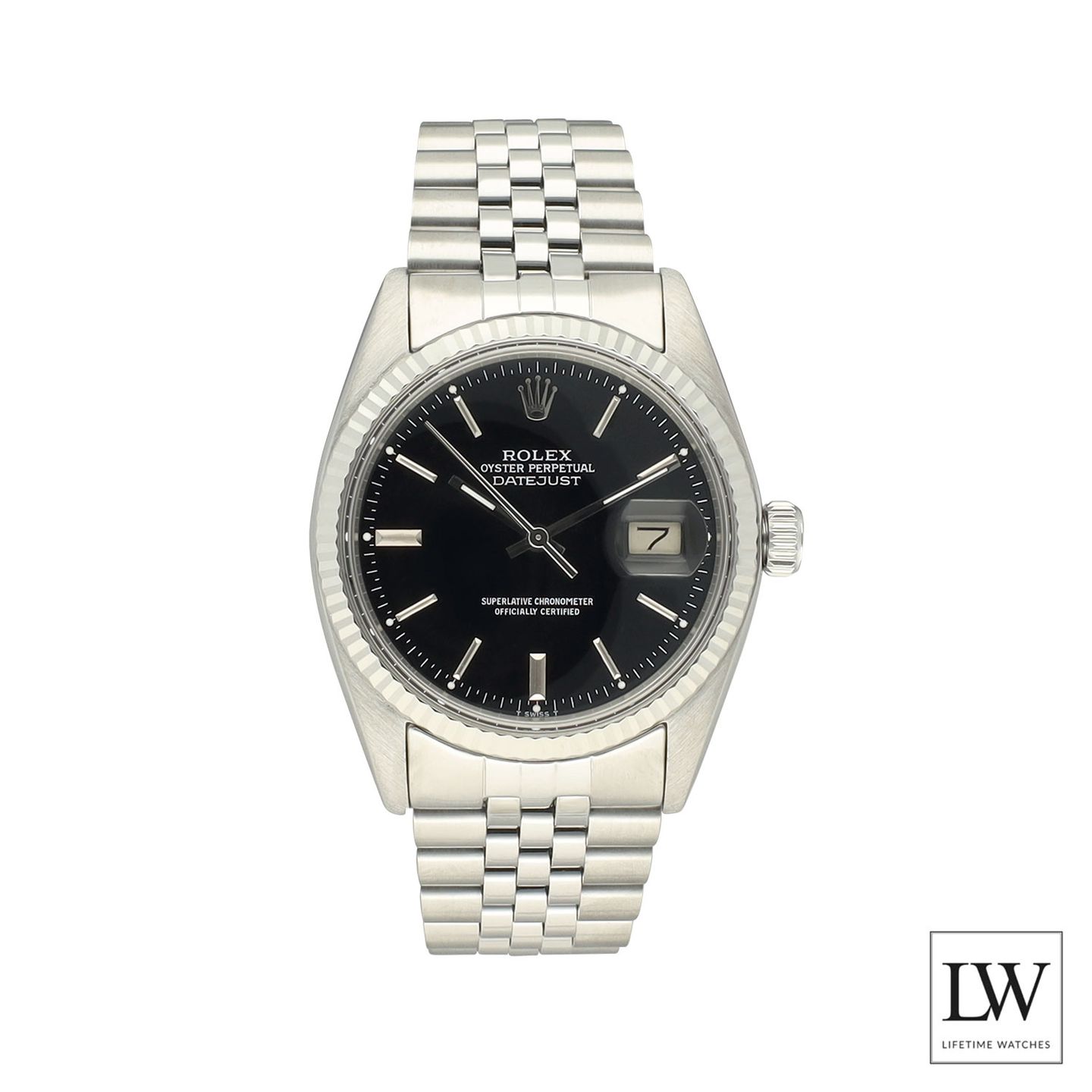 Rolex Datejust 36 16014 (1985) - Zwart wijzerplaat 36mm Staal (3/8)