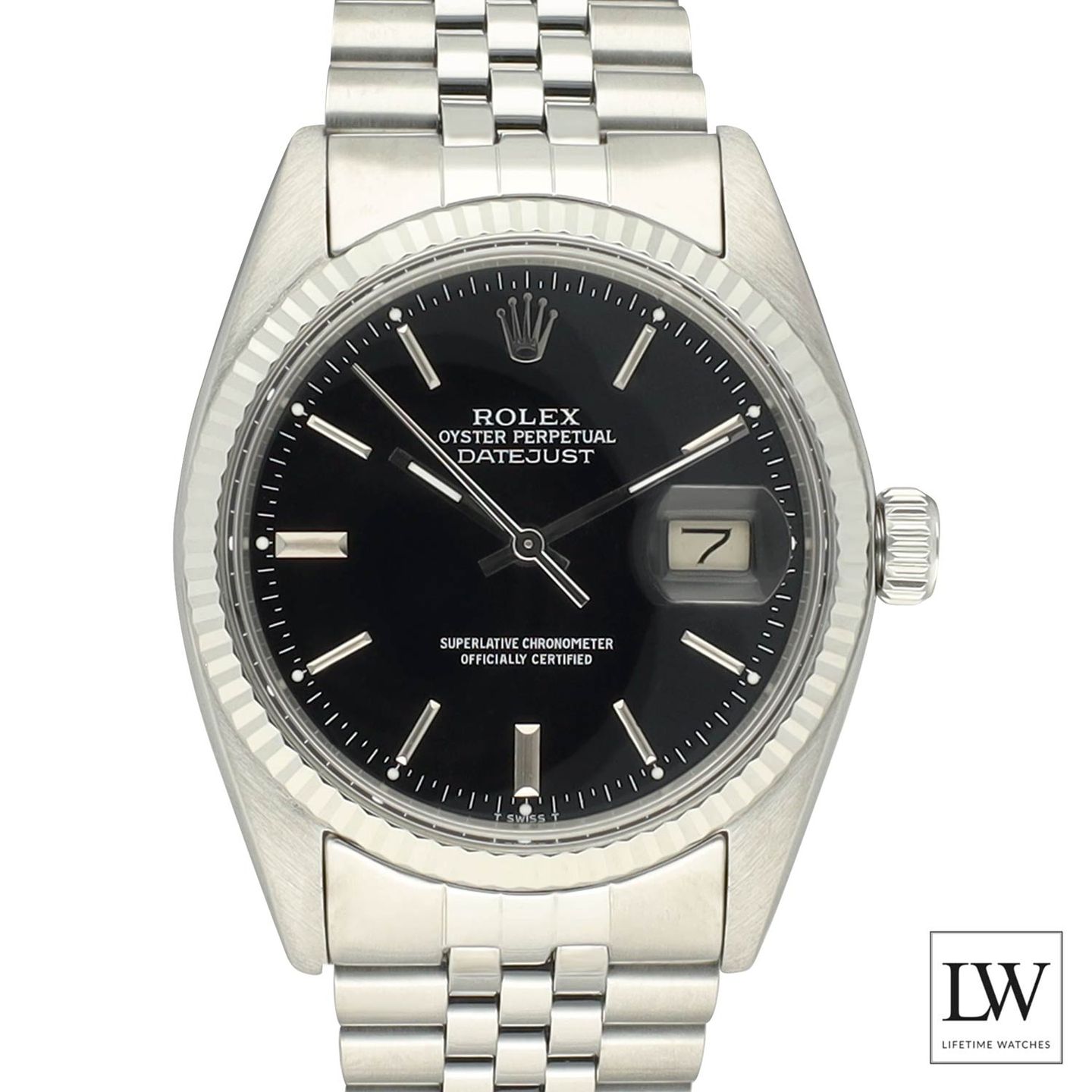 Rolex Datejust 36 16014 (1985) - Zwart wijzerplaat 36mm Staal (2/8)