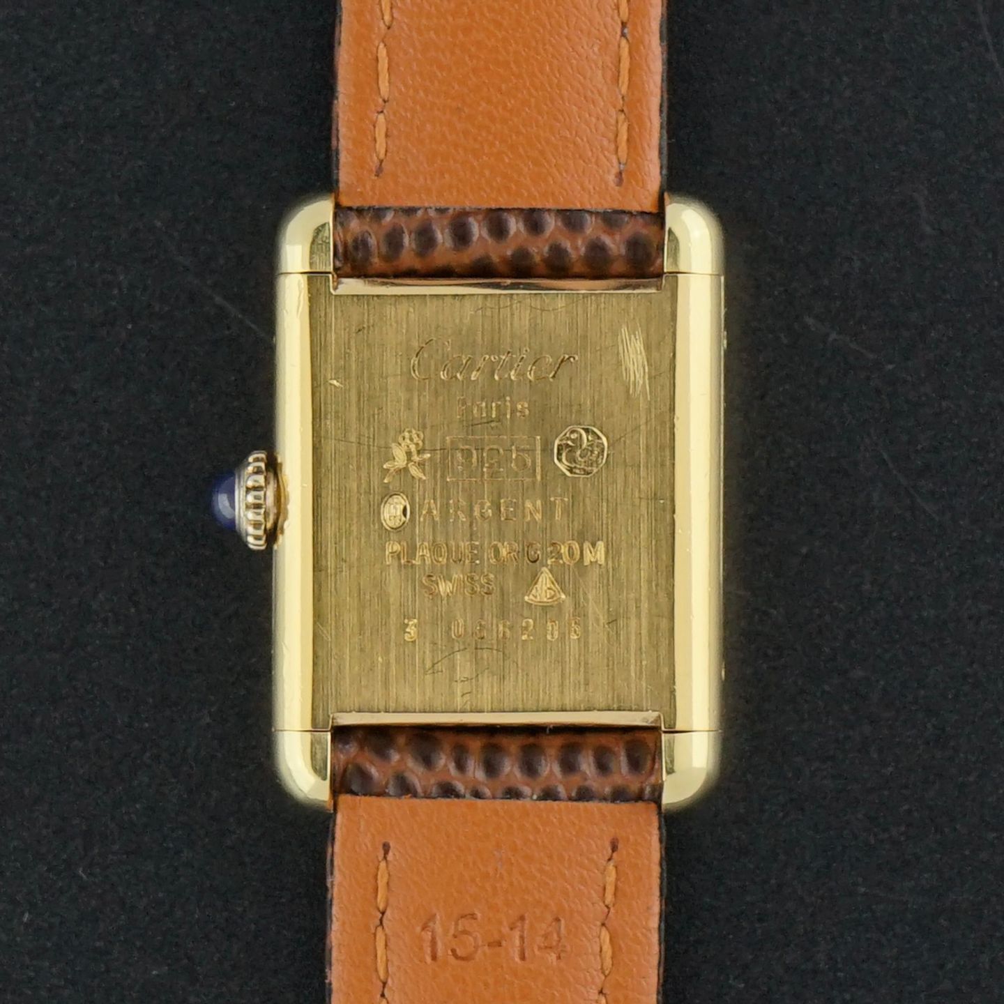 Cartier Tank 2415 (1990) - Yellow dial 20 mm Gold/Steel case (3/8)