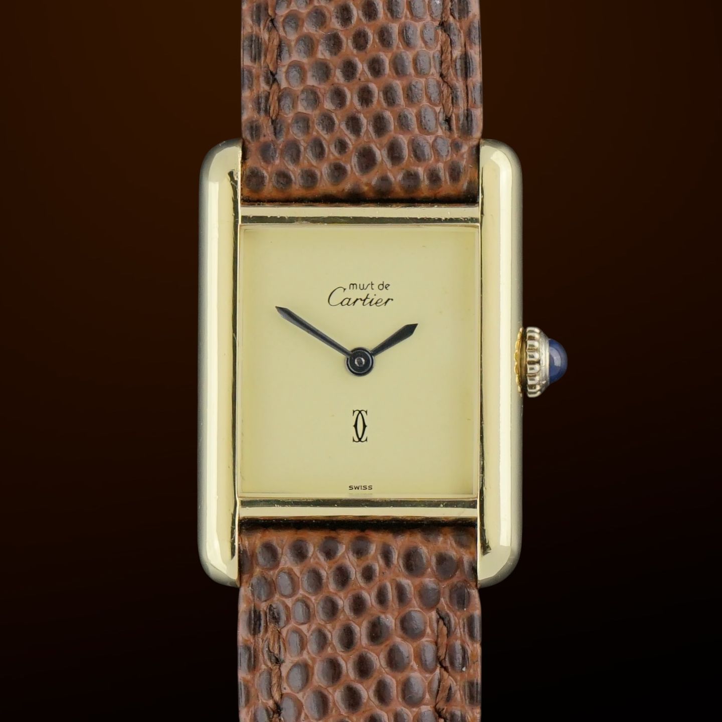 Cartier Tank 2415 (1990) - Yellow dial 20 mm Gold/Steel case (1/8)