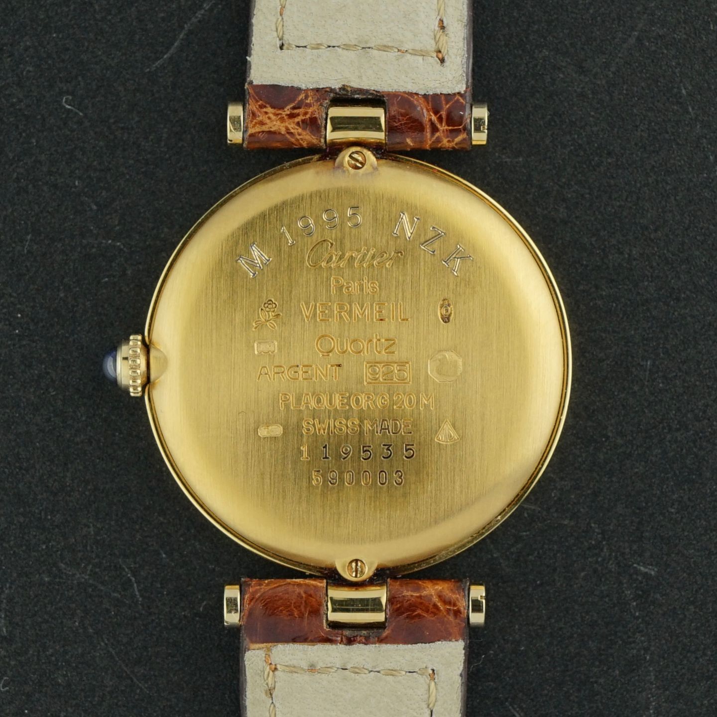 Cartier Vermeil 590003 (1990) - Champagne dial 30 mm Silver case (3/8)