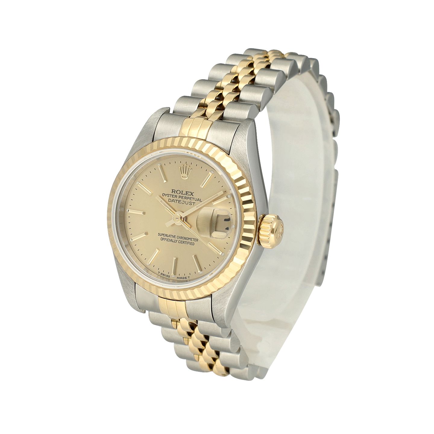 Rolex Lady-Datejust 69173 (1996) - Champagne wijzerplaat 26mm Goud/Staal (4/8)