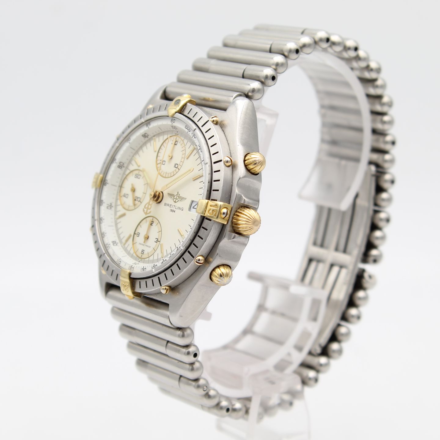 Breitling Chronomat 81950 (1990) - Wit wijzerplaat 39mm Goud/Staal (3/8)