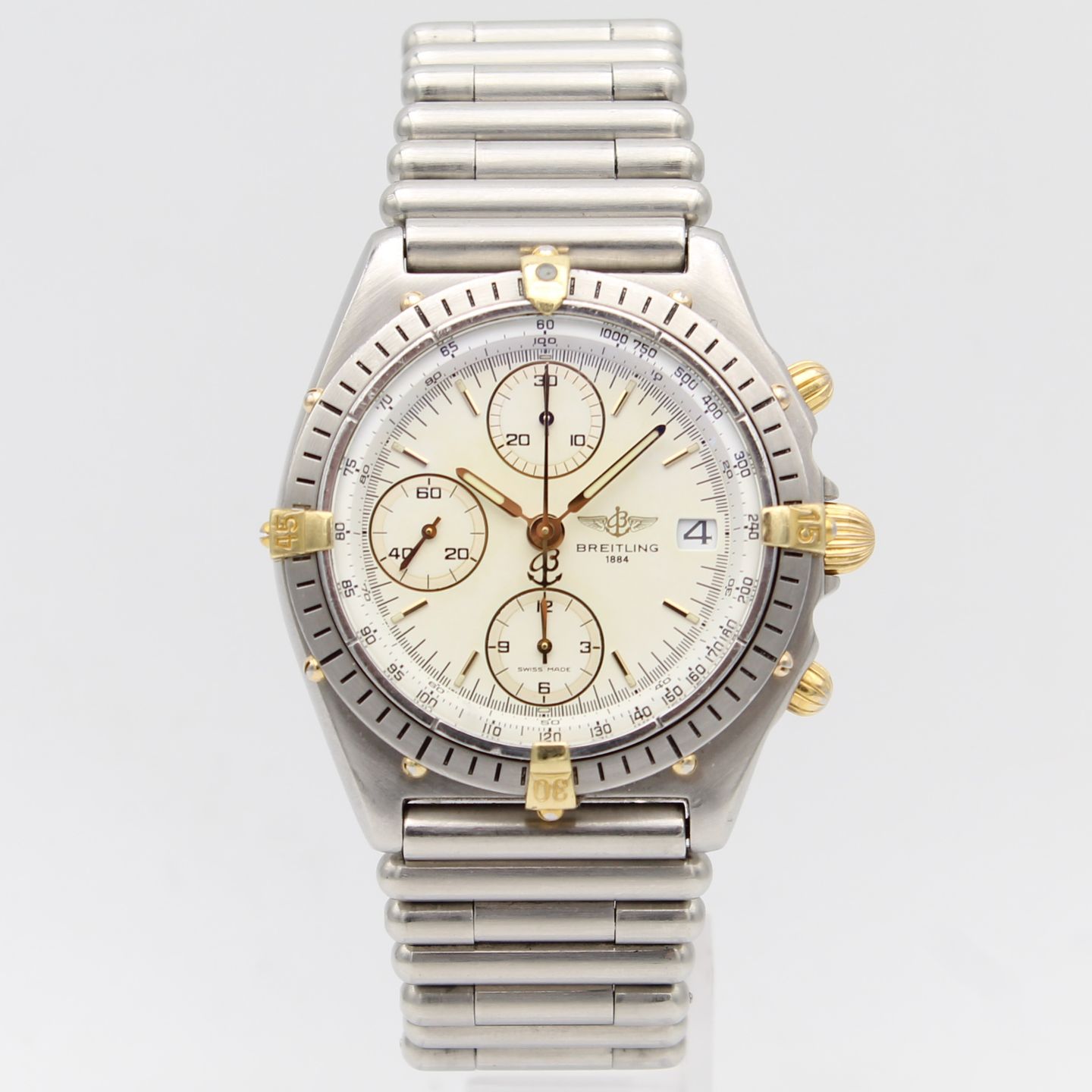 Breitling Chronomat 81950 (1990) - Wit wijzerplaat 39mm Goud/Staal (1/8)
