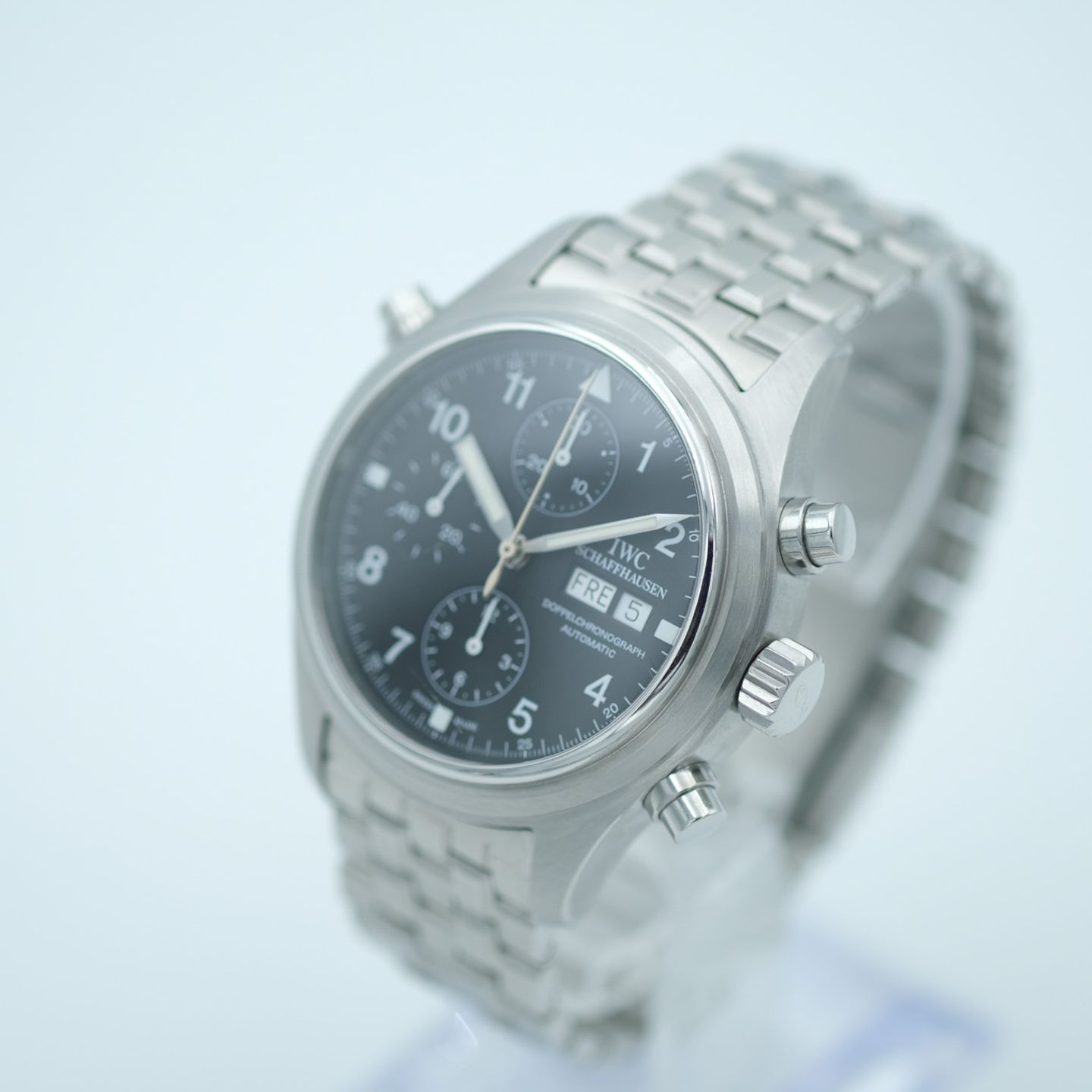 IWC Pilot Double Chronograph IW3713 (2004) - Black dial 42 mm Steel case (4/8)