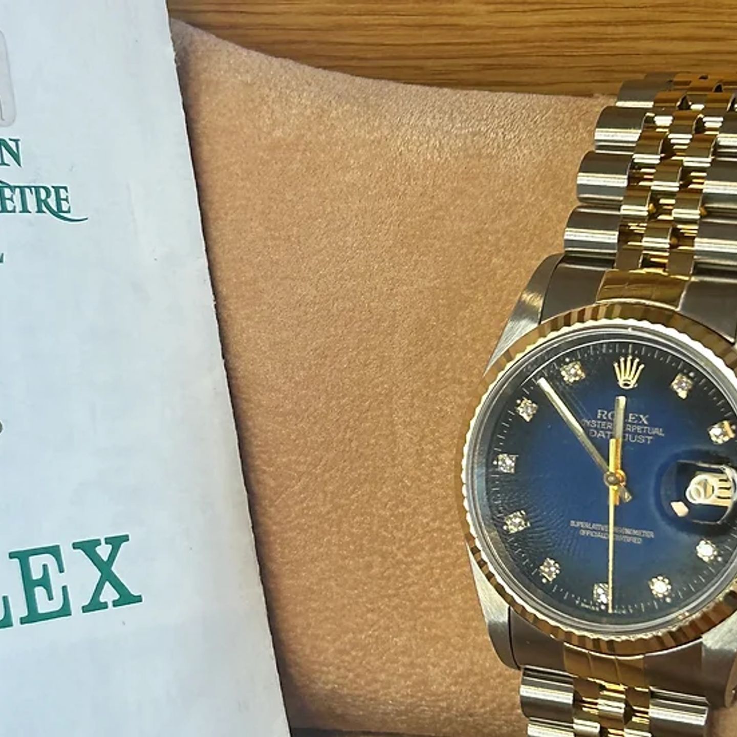 Rolex Datejust 36 16233 (1991) - Blue dial 36 mm Gold/Steel case (2/6)