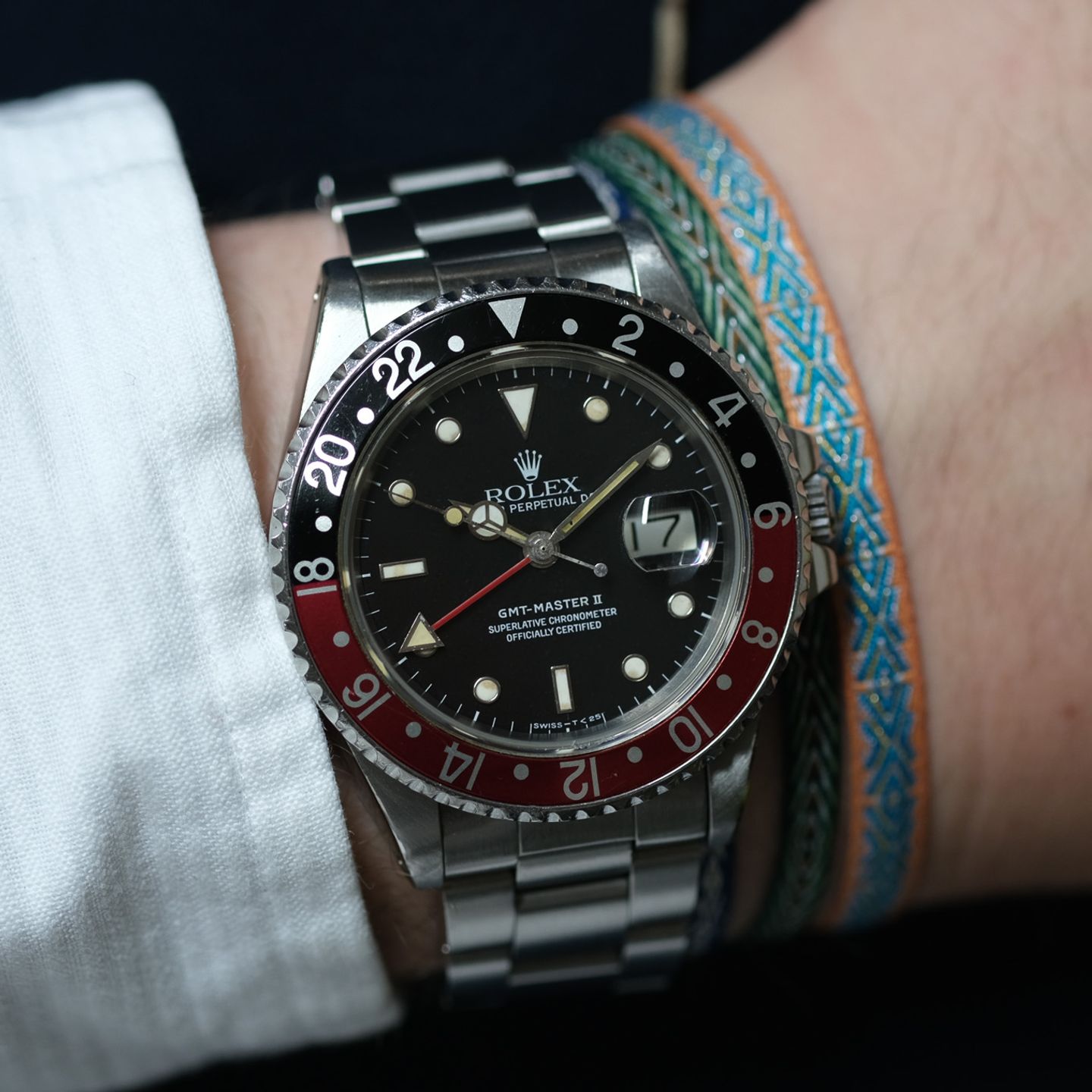 Rolex GMT-Master II 16760 (1987) - Zwart wijzerplaat 40mm Staal (1/7)