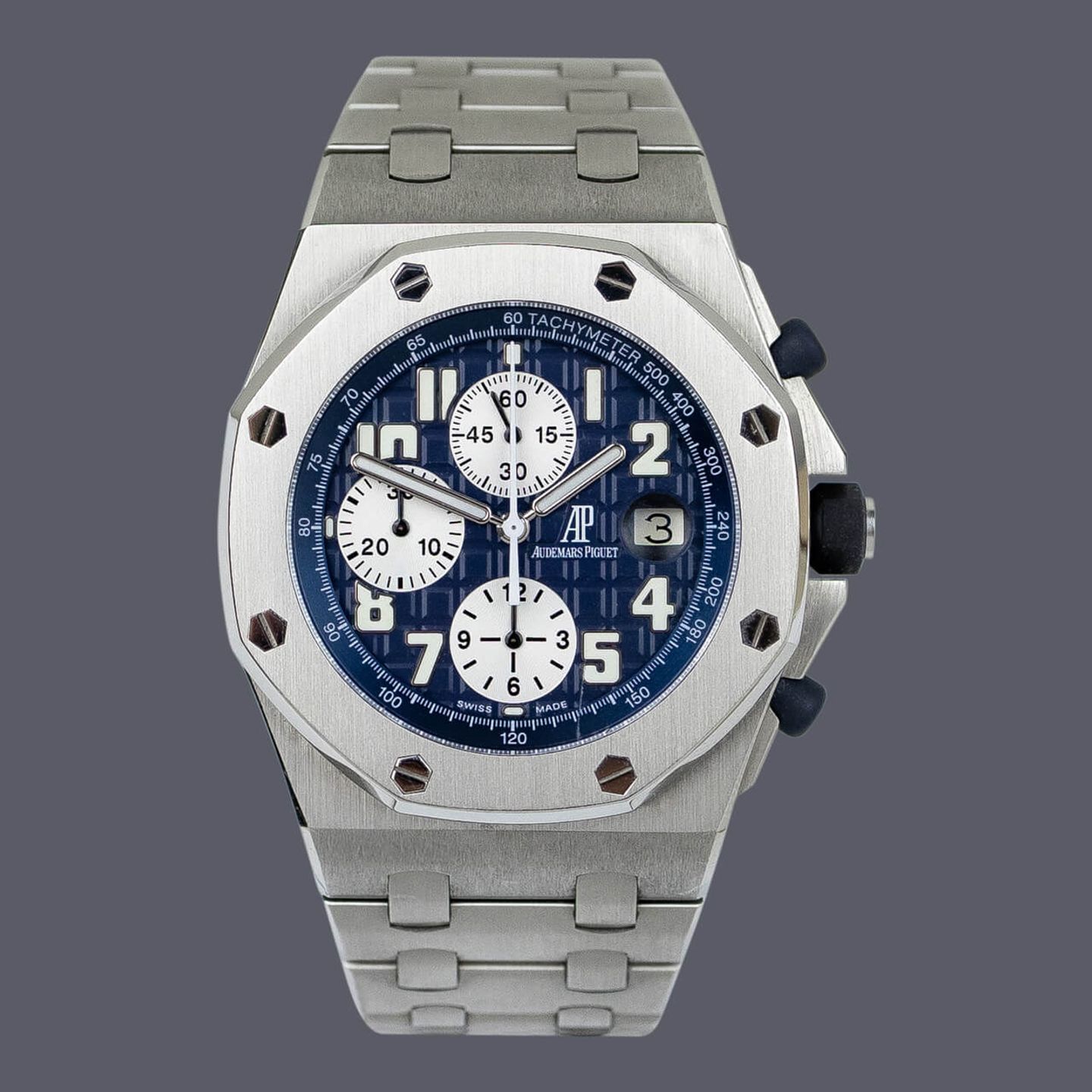 Audemars Piguet Royal Oak Offshore Chronograph 25721ST.OO.1000ST.09.A (2006) - Blue dial 42 mm Steel case (1/2)