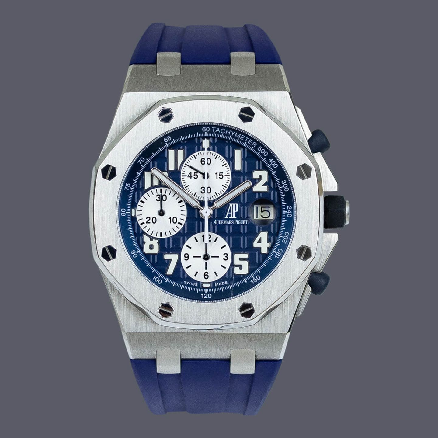 Audemars Piguet Royal Oak Offshore Chronograph 25721ST.OO.1000ST.09.A (2006) - Blue dial 42 mm Steel case (2/2)