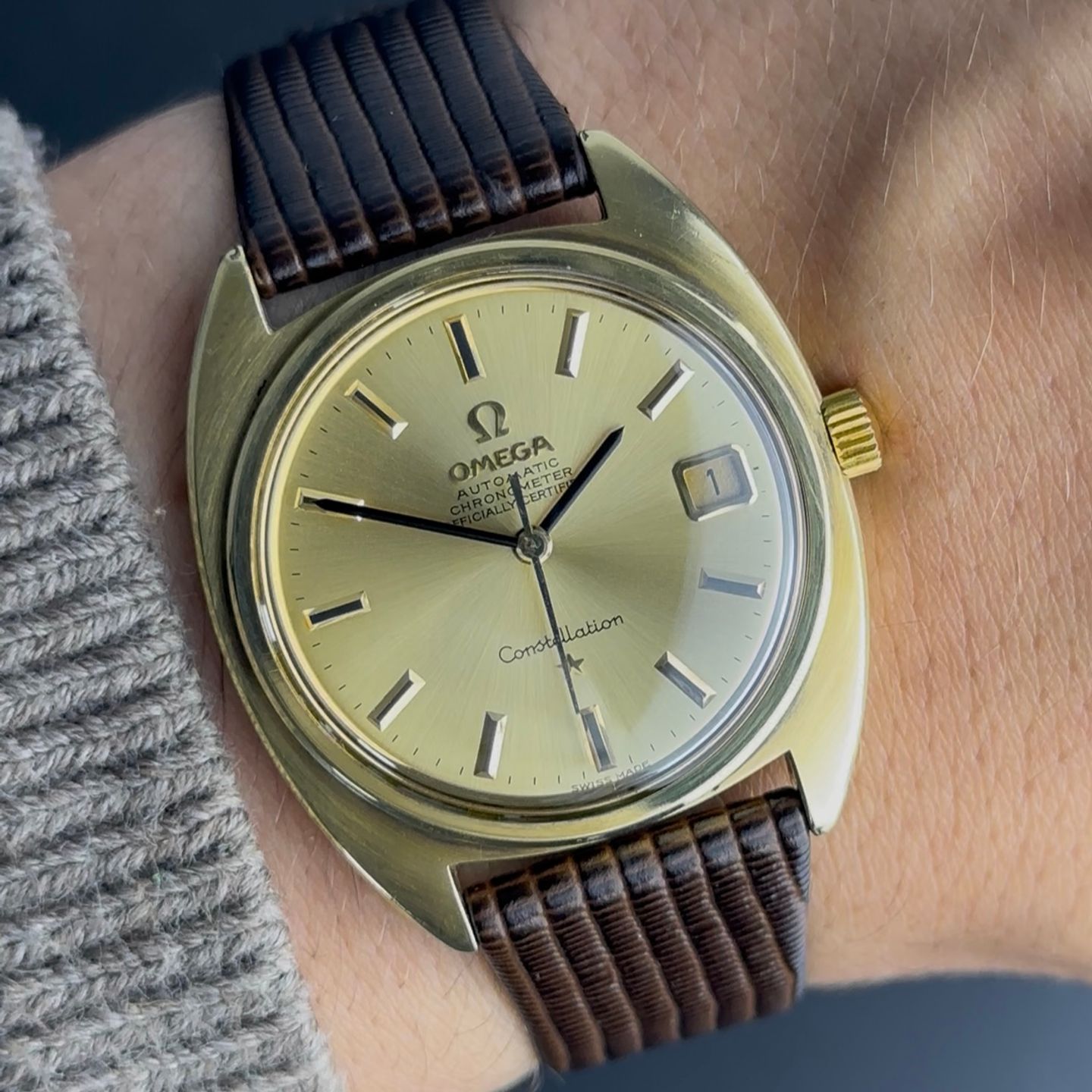 Omega Constellation 168.017 (1969) - Goud wijzerplaat 35mm Goud/Staal (2/8)