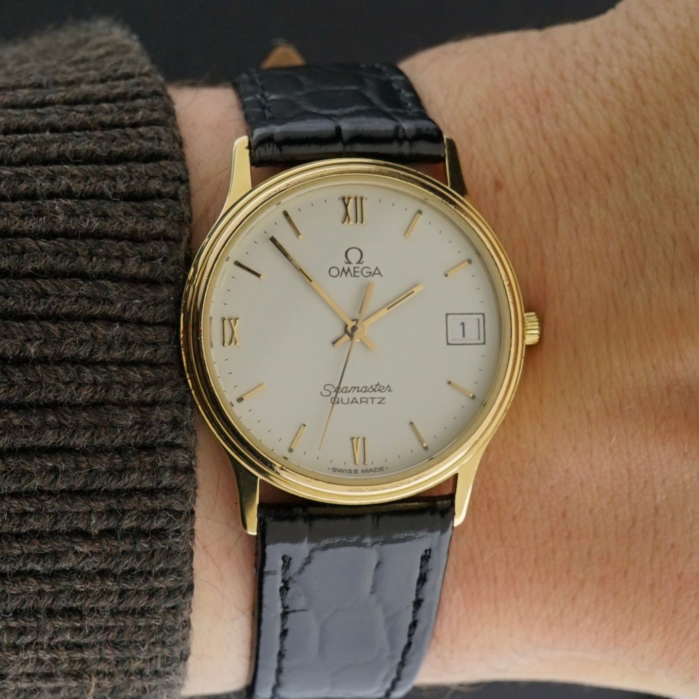 Omega De Ville 196.0263 (1982) - Wit wijzerplaat 32mm Goud/Staal (2/8)