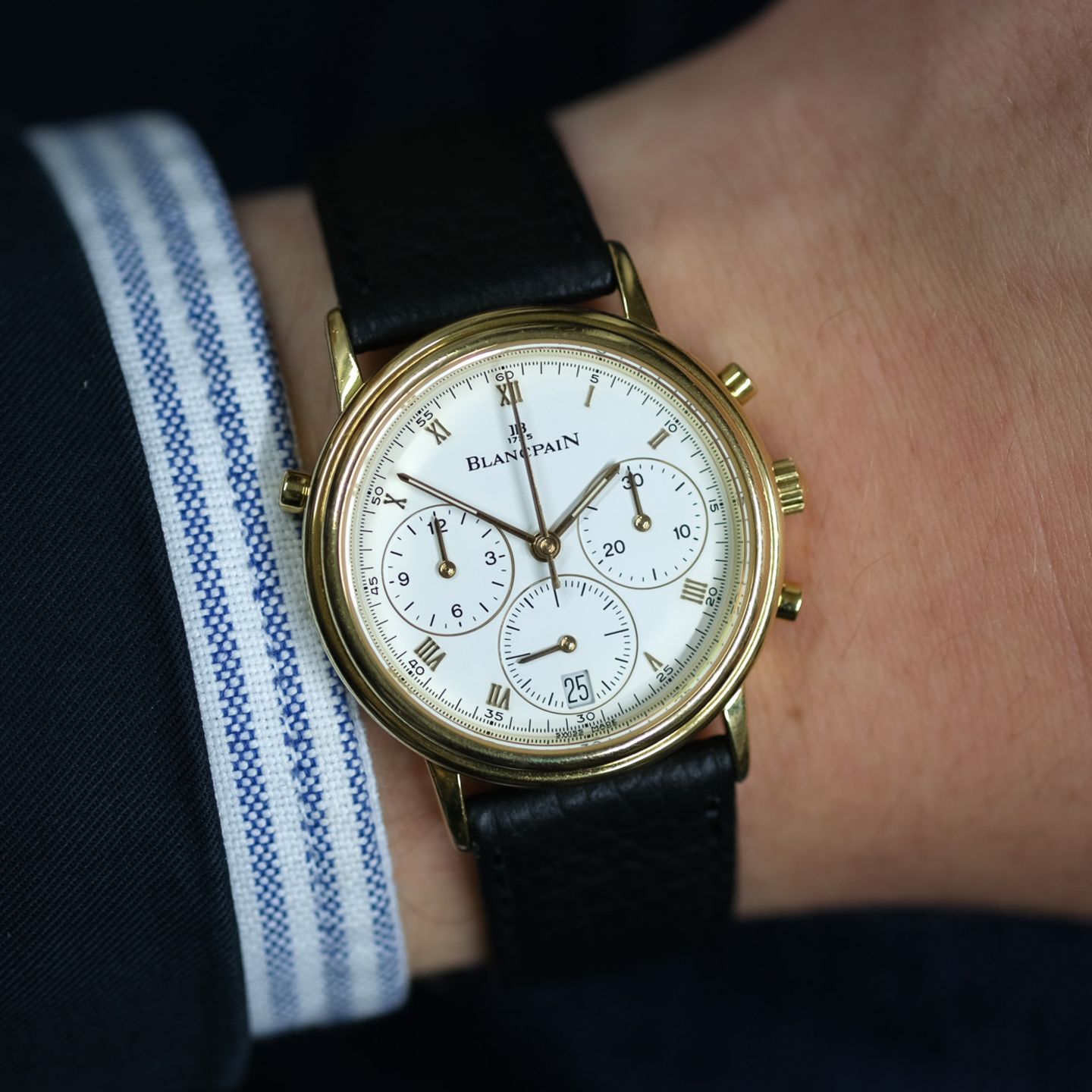 Blancpain Villeret 1186 (1993) - Wit wijzerplaat 34mm Geelgoud (1/8)