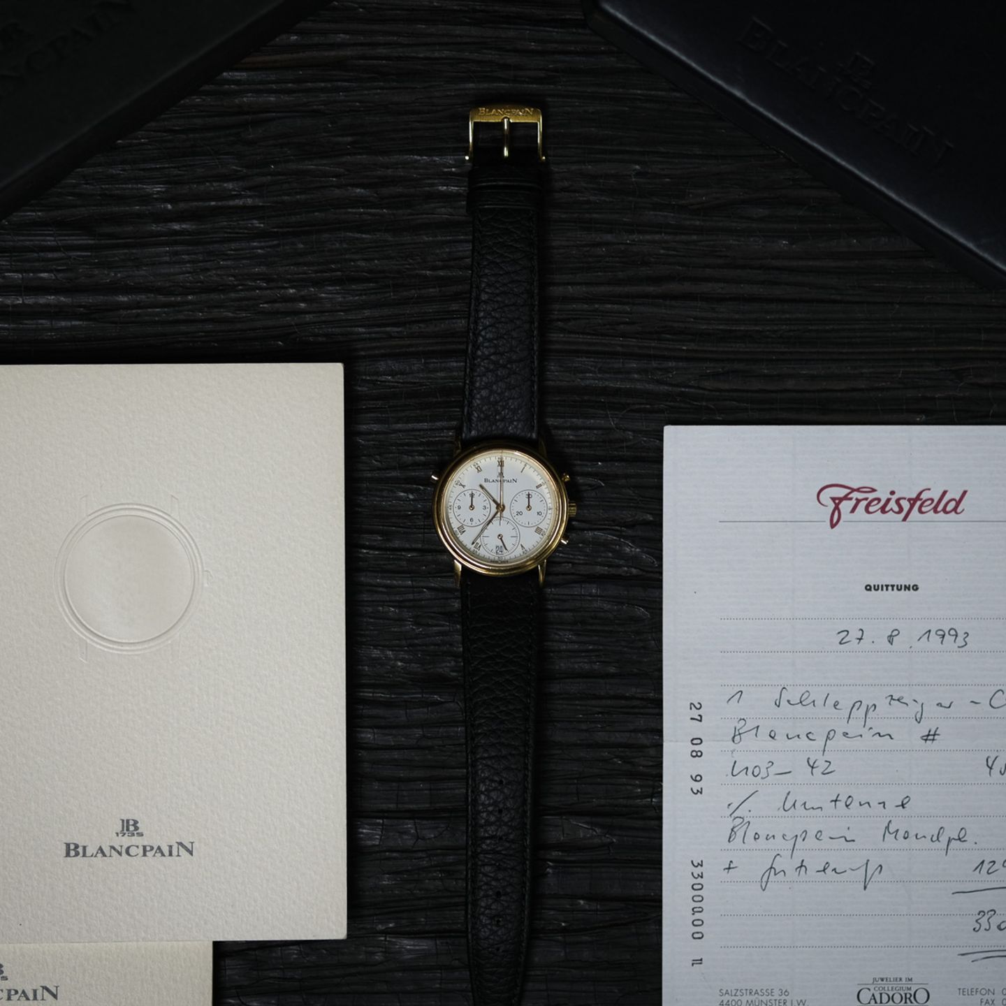 Blancpain Villeret 1186 (1993) - Wit wijzerplaat 34mm Geelgoud (2/8)