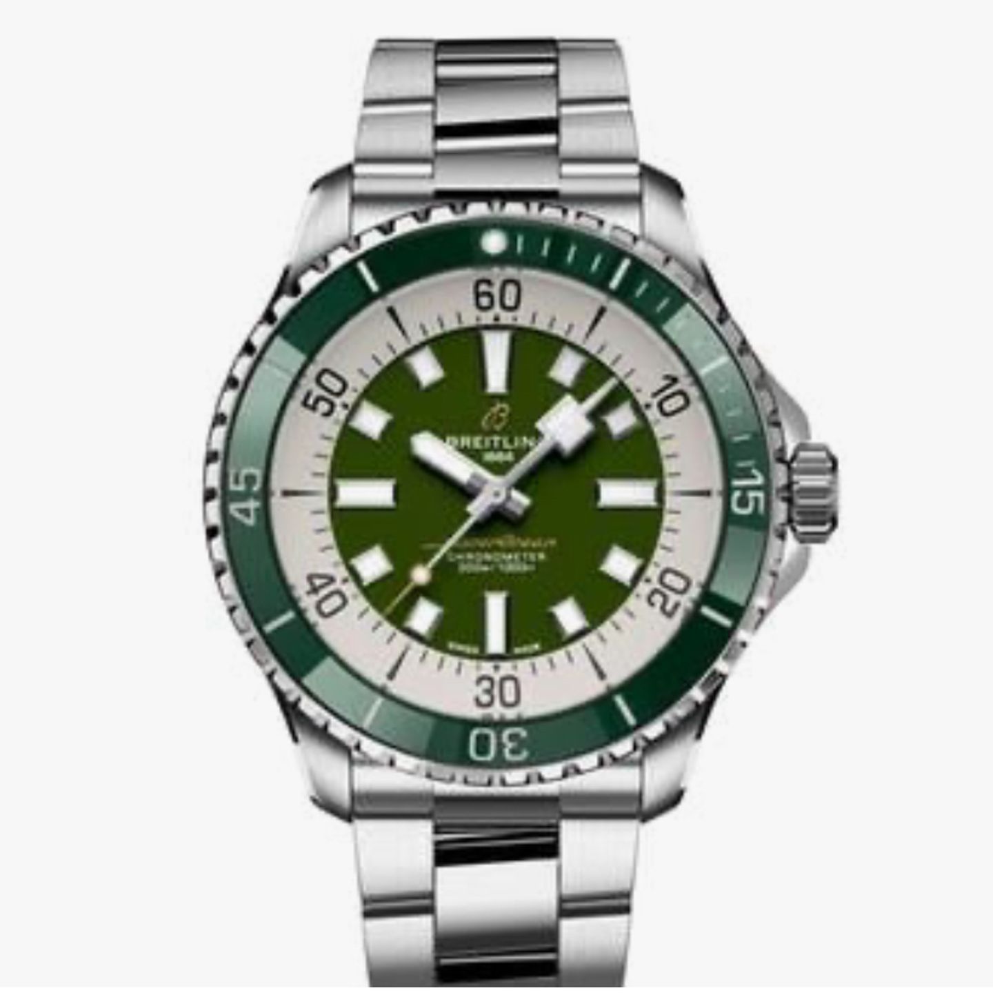 Breitling Superocean 44 A17376A31L1A1 (2024) - Groen wijzerplaat 44mm Staal (1/1)