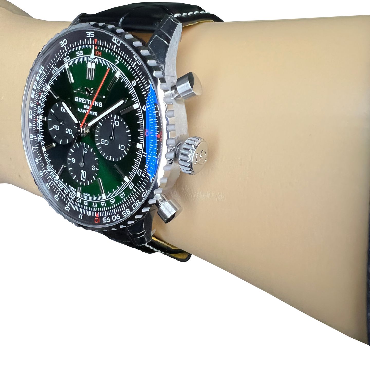 Breitling Navitimer 01 (46 MM) AB0137241L1P1 (2024) - Groen wijzerplaat 46mm Staal (5/8)