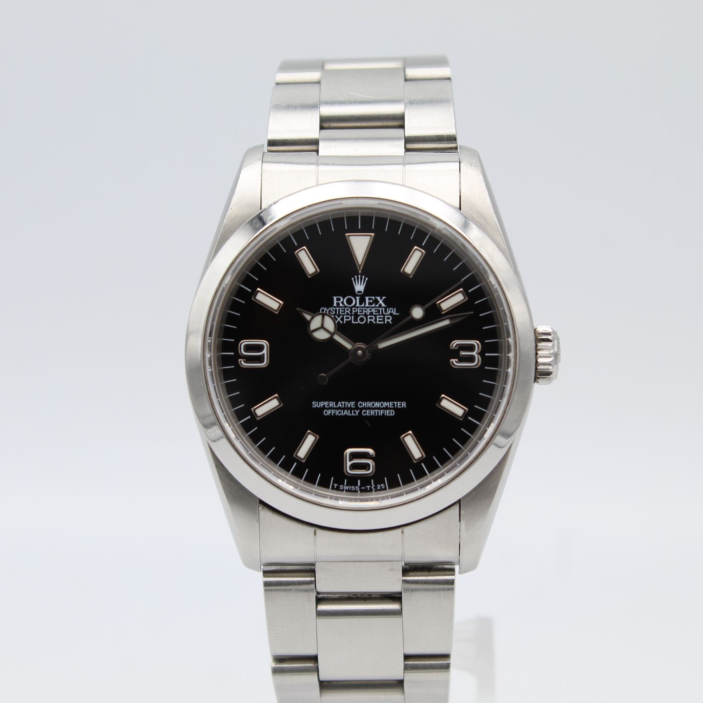 Rolex Explorer 14270 (1994) - Zwart wijzerplaat 36mm Staal (1/8)