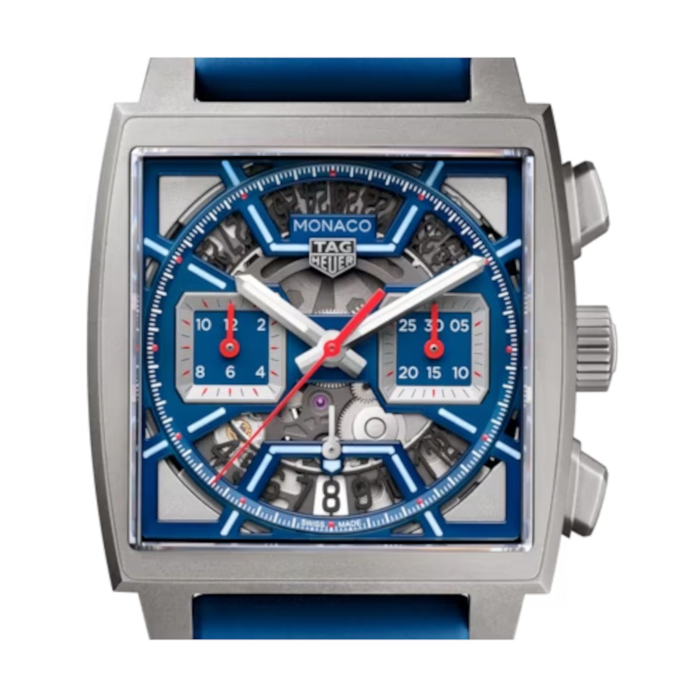 TAG Heuer Monaco CBL2182.FT6235 (2024) - Blauw wijzerplaat 39mm Titanium (1/4)