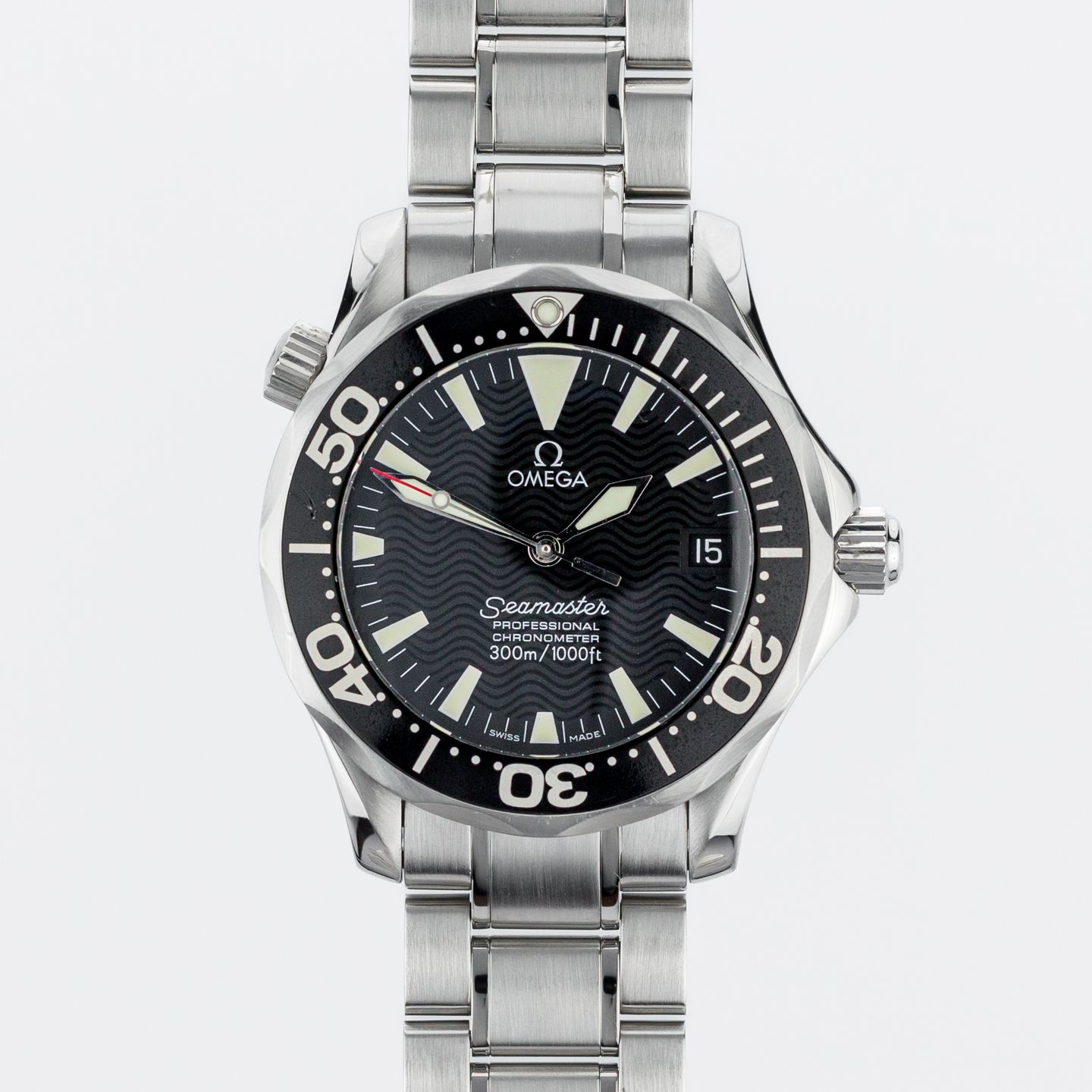 Omega Seamaster Diver 300 M 2252.50.00 (Onbekend (willekeurig serienummer)) - Zwart wijzerplaat 36mm Staal (1/8)