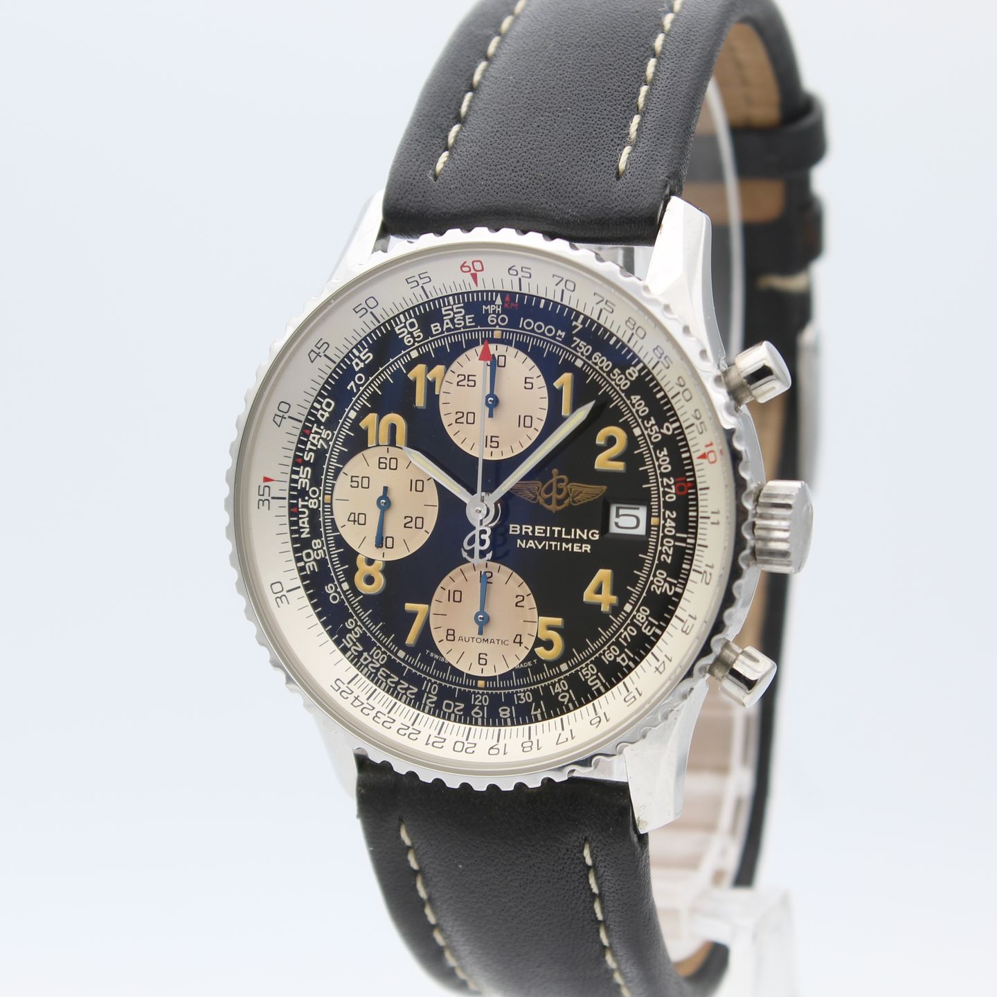 Breitling Old Navitimer A13022.1 (Onbekend (willekeurig serienummer)) - Zwart wijzerplaat 41mm Staal (3/8)