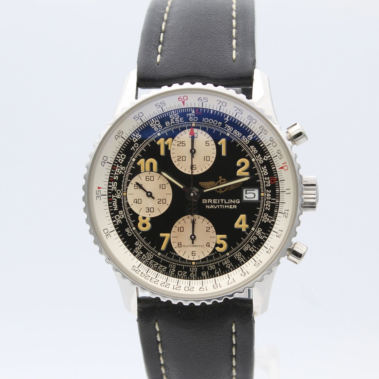 Breitling Old Navitimer A13022.1 (Onbekend (willekeurig serienummer)) - Zwart wijzerplaat 41mm Staal (1/8)