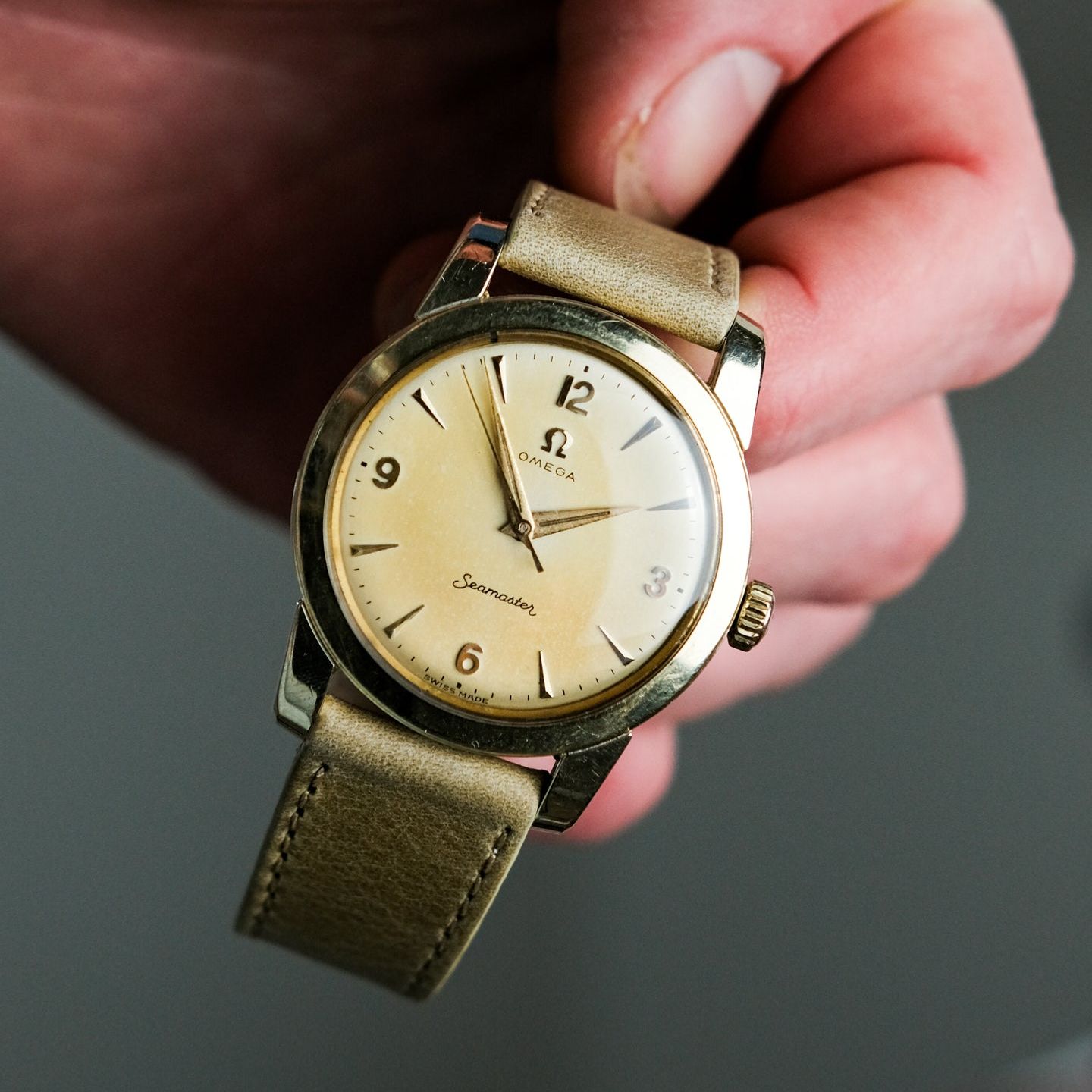 Omega Seamaster 2759 (1954) - Champagne dial 35 mm Gold/Steel case (1/4)