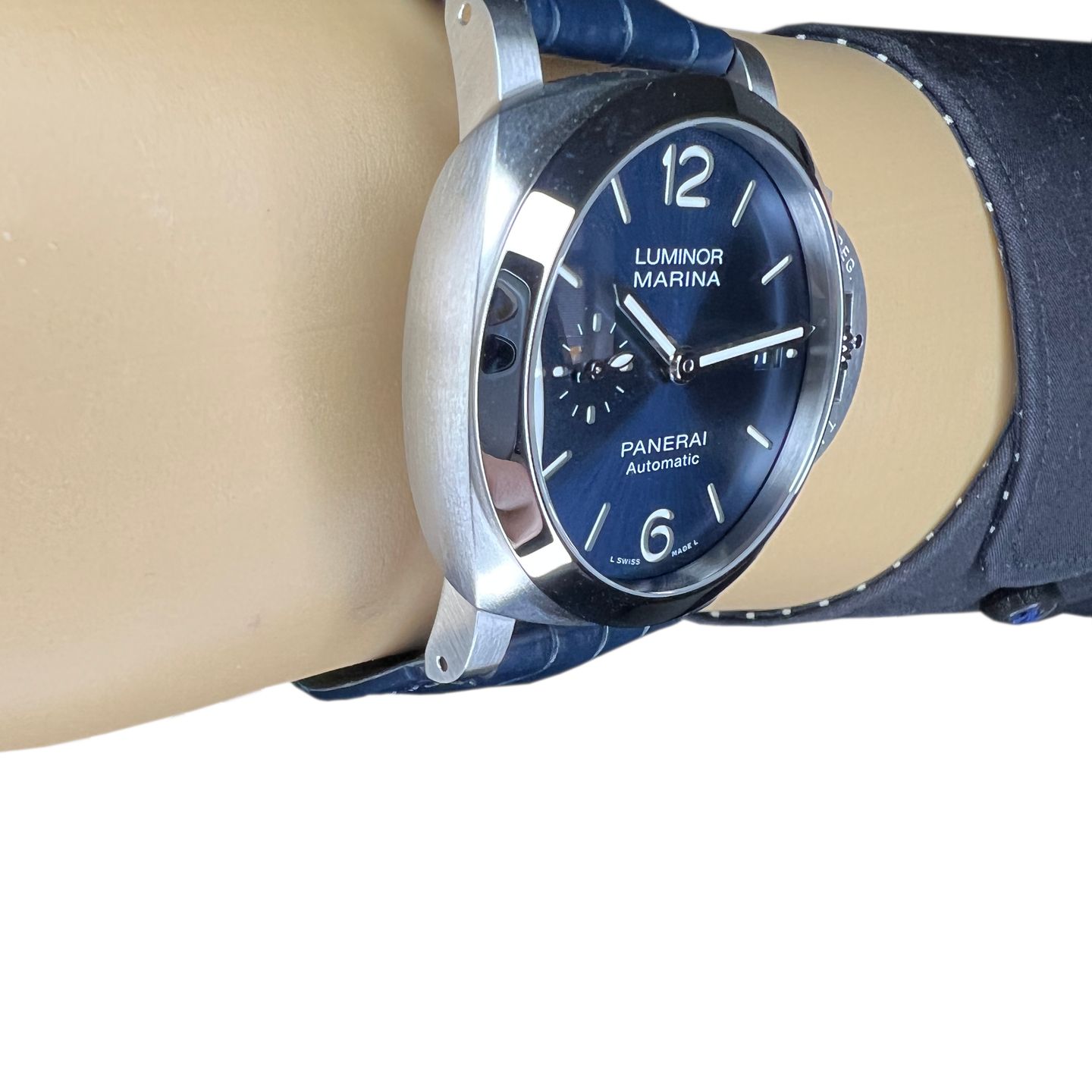 Panerai Luminor 1950 10 Days GMT PAM01270 (2024) - Blue dial 40 mm Steel case (5/8)