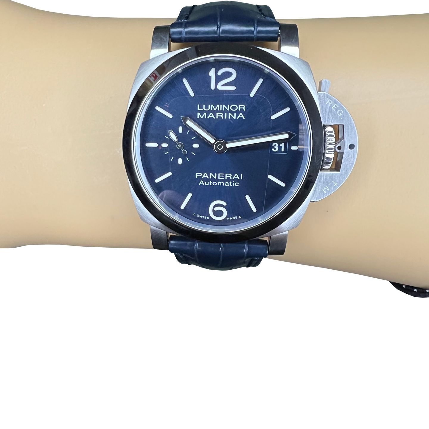 Panerai Luminor 1950 10 Days GMT PAM01270 (2024) - Blue dial 40 mm Steel case (1/8)