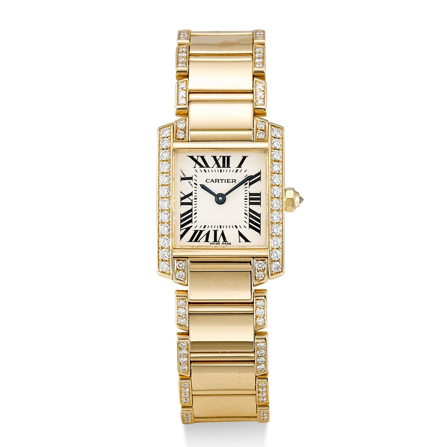 Cartier Tank Française 2385 (Unknown (random serial)) - White dial 25 mm Yellow Gold case (1/1)