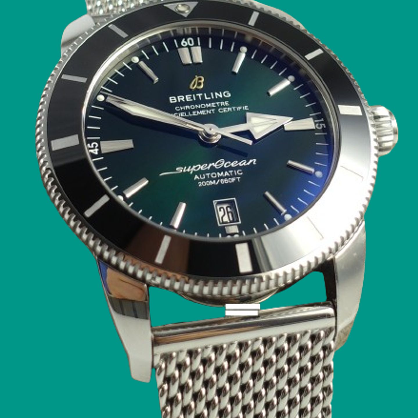 Breitling Superocean Heritage AB2020121L1A1 (2024) - Groen wijzerplaat 46mm Staal (1/8)