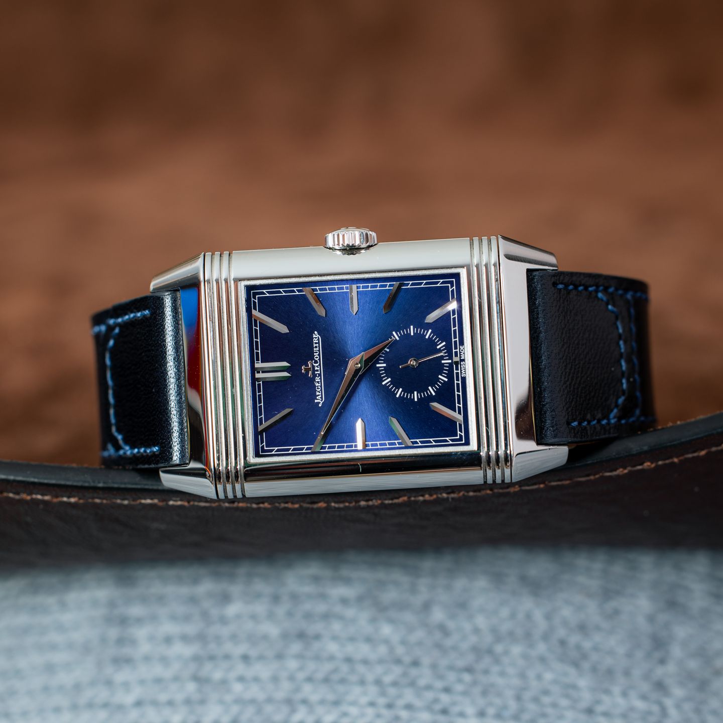 Jaeger-LeCoultre Reverso Duoface Q3988482 (2020) - Blauw wijzerplaat 28mm Staal (3/8)