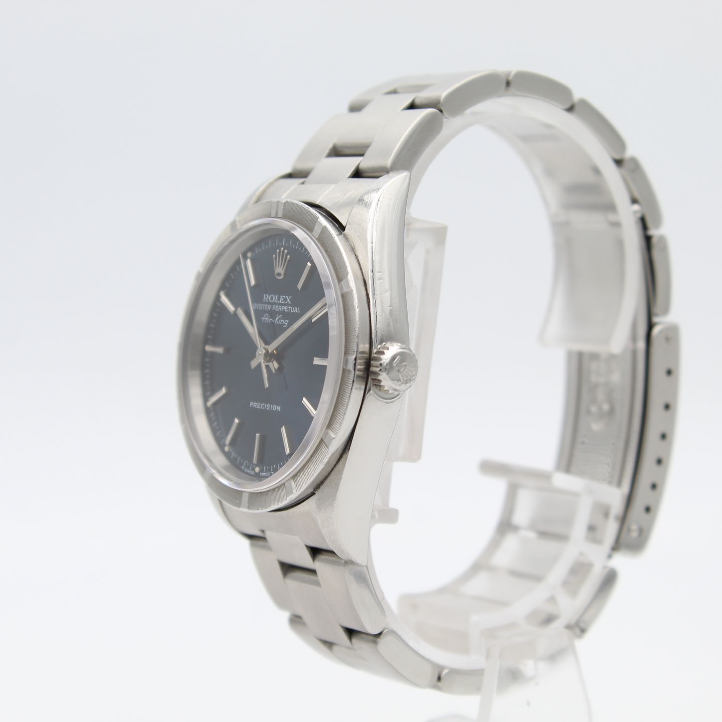 Rolex Air-King 14010 (1995) - Blauw wijzerplaat 34mm Staal (3/8)