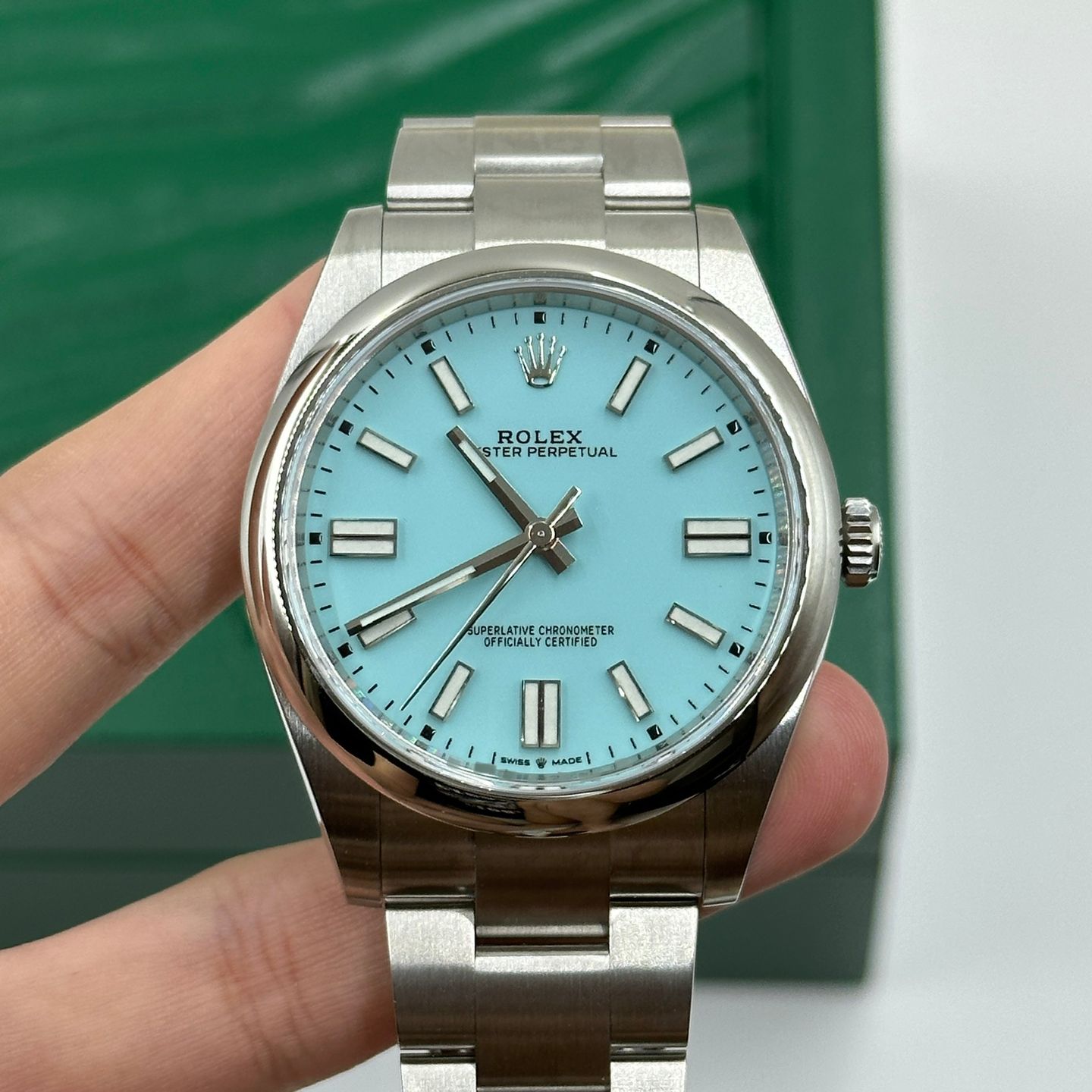 Rolex Oyster Perpetual 41 124300 (2022) - Blauw wijzerplaat 41mm Staal (5/8)