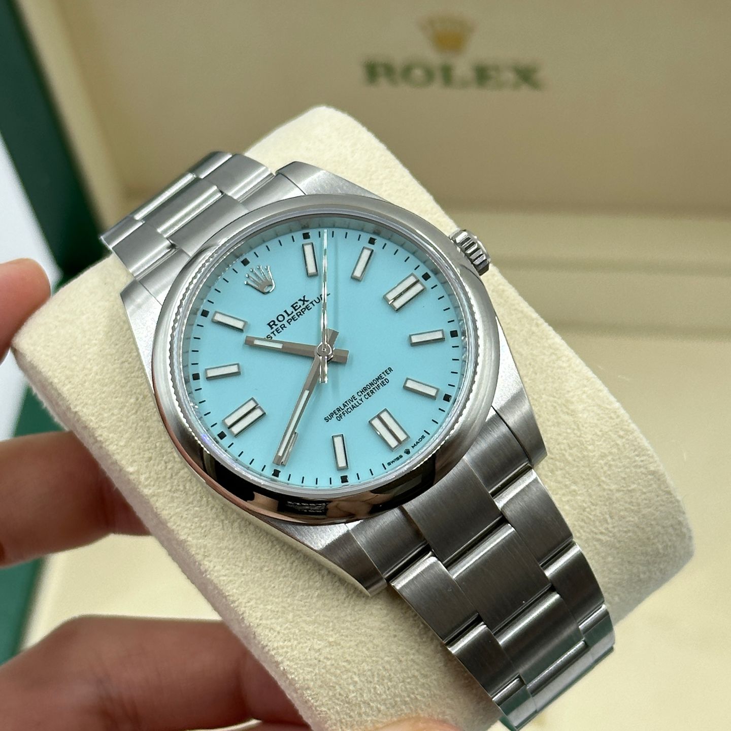 Rolex Oyster Perpetual 41 124300 (2022) - Blauw wijzerplaat 41mm Staal (4/8)