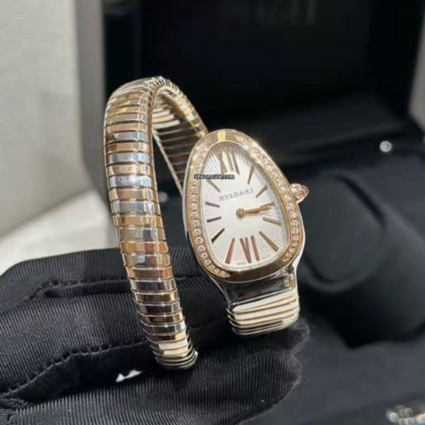 Bulgari Serpenti 102237 SP35C6SPGD.1T (Onbekend (willekeurig serienummer)) - Zilver wijzerplaat 35mm Staal (4/4)