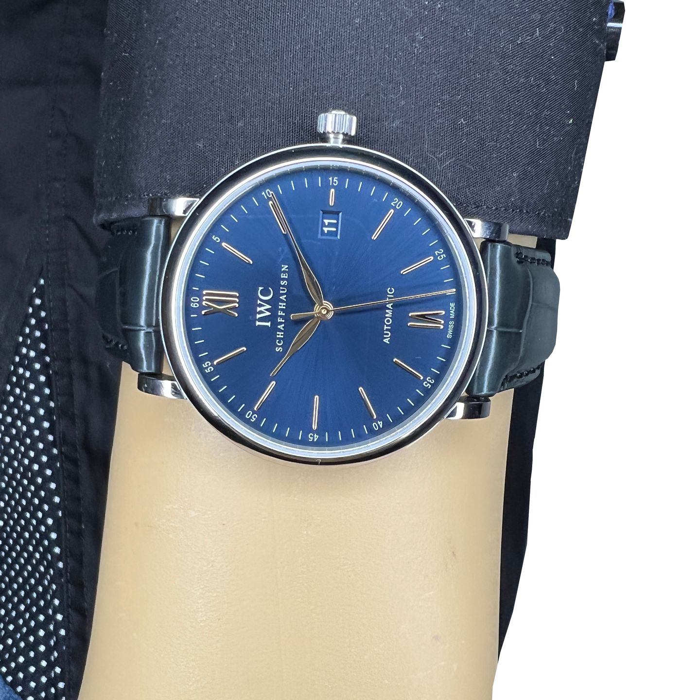 IWC Portofino Automatic IW356523 (2024) - Blauw wijzerplaat 40mm Staal (2/8)