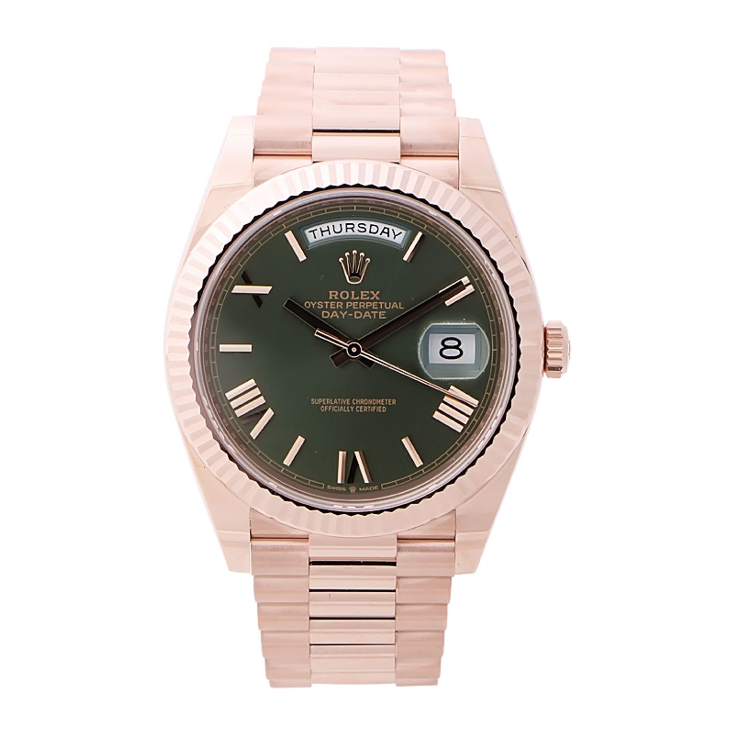 Rolex Day-Date 40 228235 (2024) - Green dial 40 mm Rose Gold case (1/4)