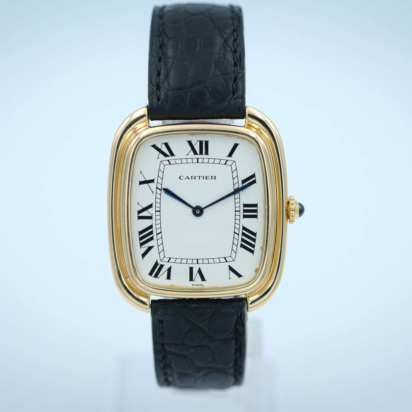 Cartier Vintage 9705 (1975) - Wit wijzerplaat 35mm Geelgoud (3/7)