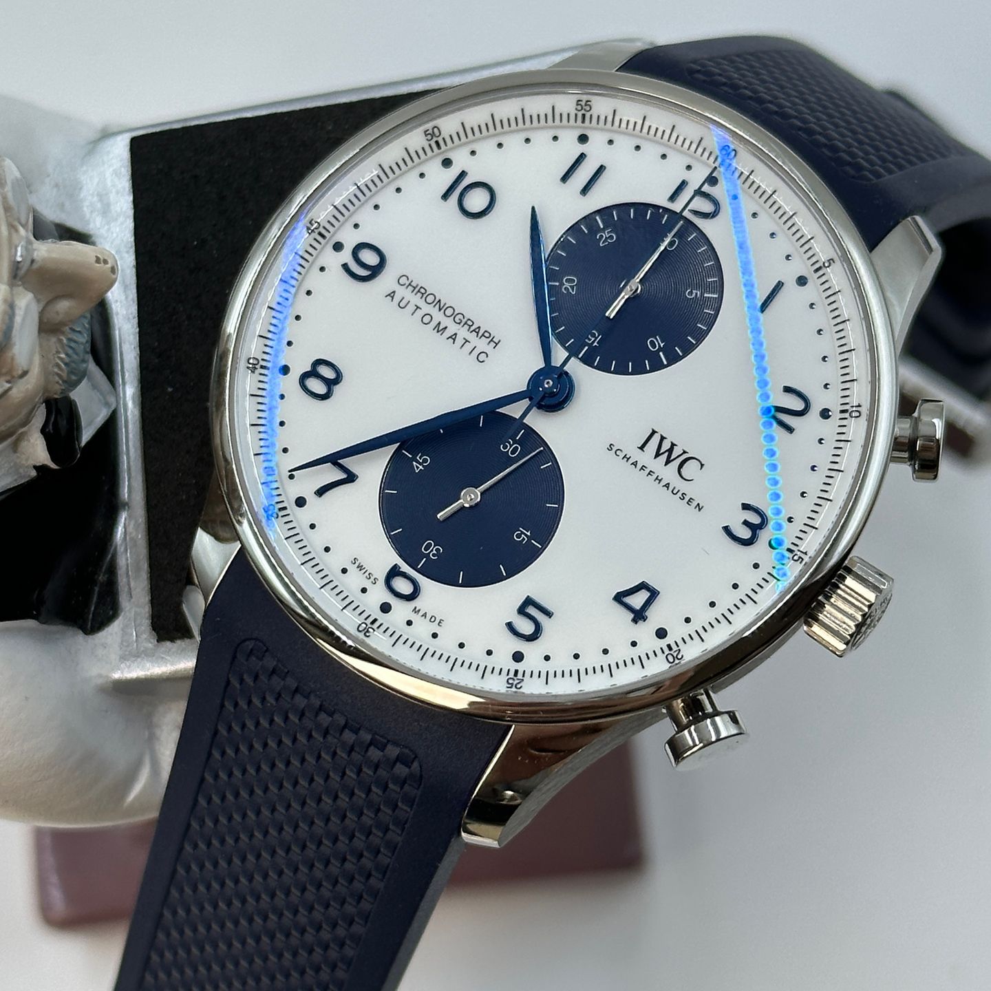 IWC Portuguese Chronograph IW371620 (2023) - Wit wijzerplaat 41mm Staal (1/8)