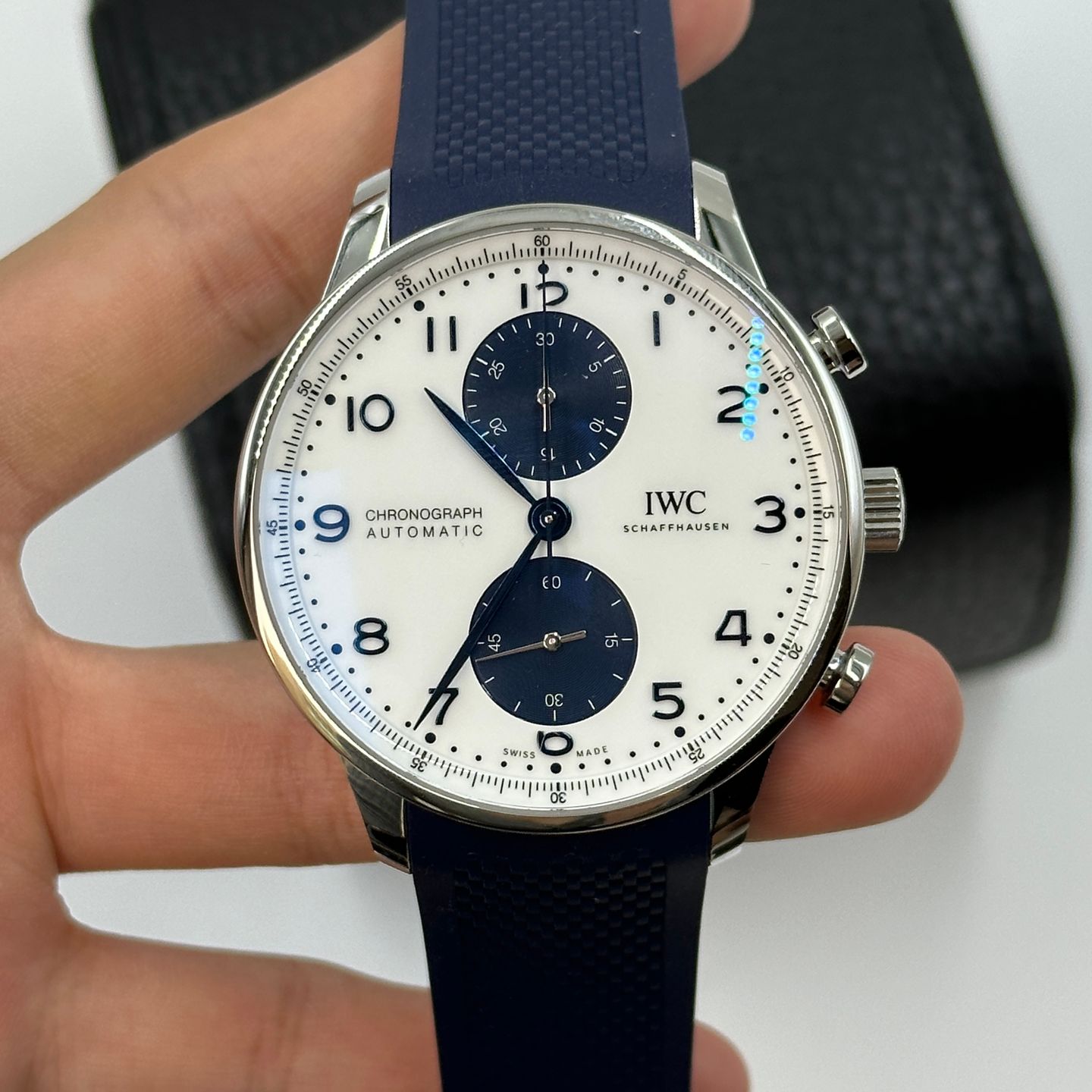 IWC Portuguese Chronograph IW371620 (2023) - Wit wijzerplaat 41mm Staal (7/8)