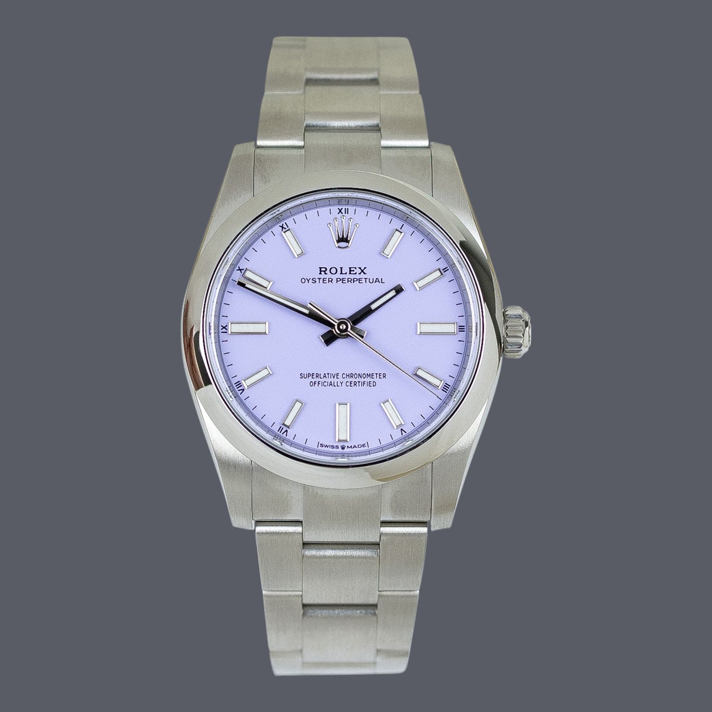 Rolex Oyster Perpetual 34 124200 (2025) - Paars wijzerplaat 34mm Staal (1/1)