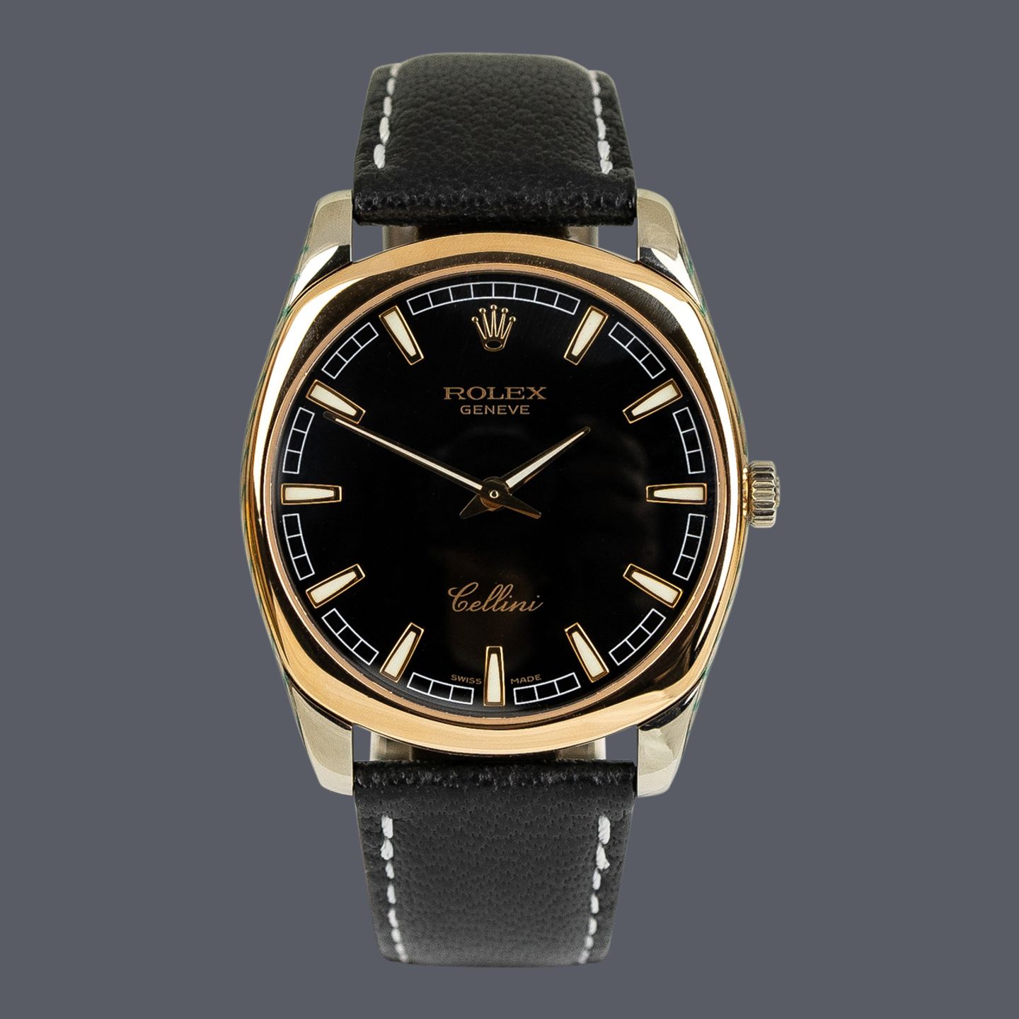 Rolex Cellini 4243/9BIC (2011) - Black dial 38 mm Gold/Steel case (1/1)